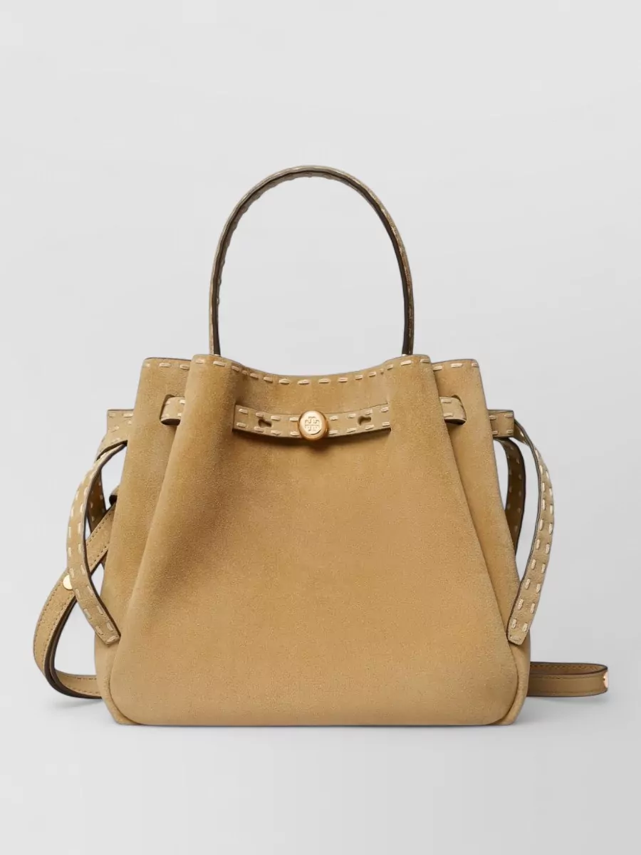 Tory Burch Romy Suede Leather Bucket Bag