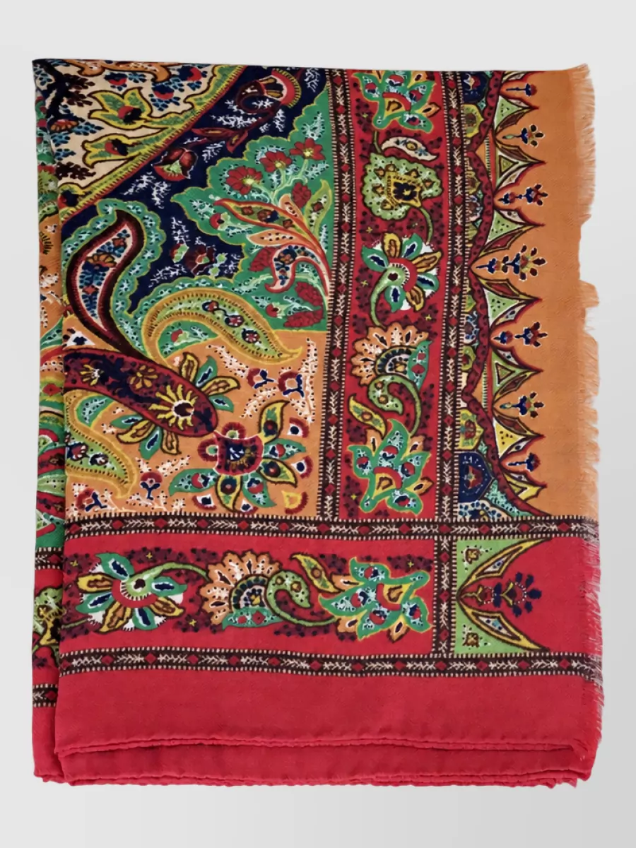 Etro cashmere silk wool paisley scarf