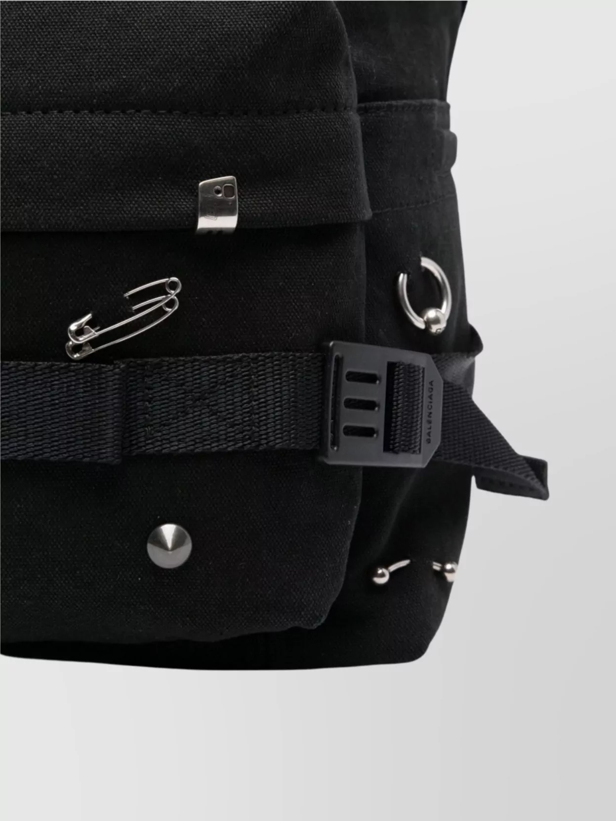Balenciaga Military Medium Backpack With Safety Pin Embellishments
