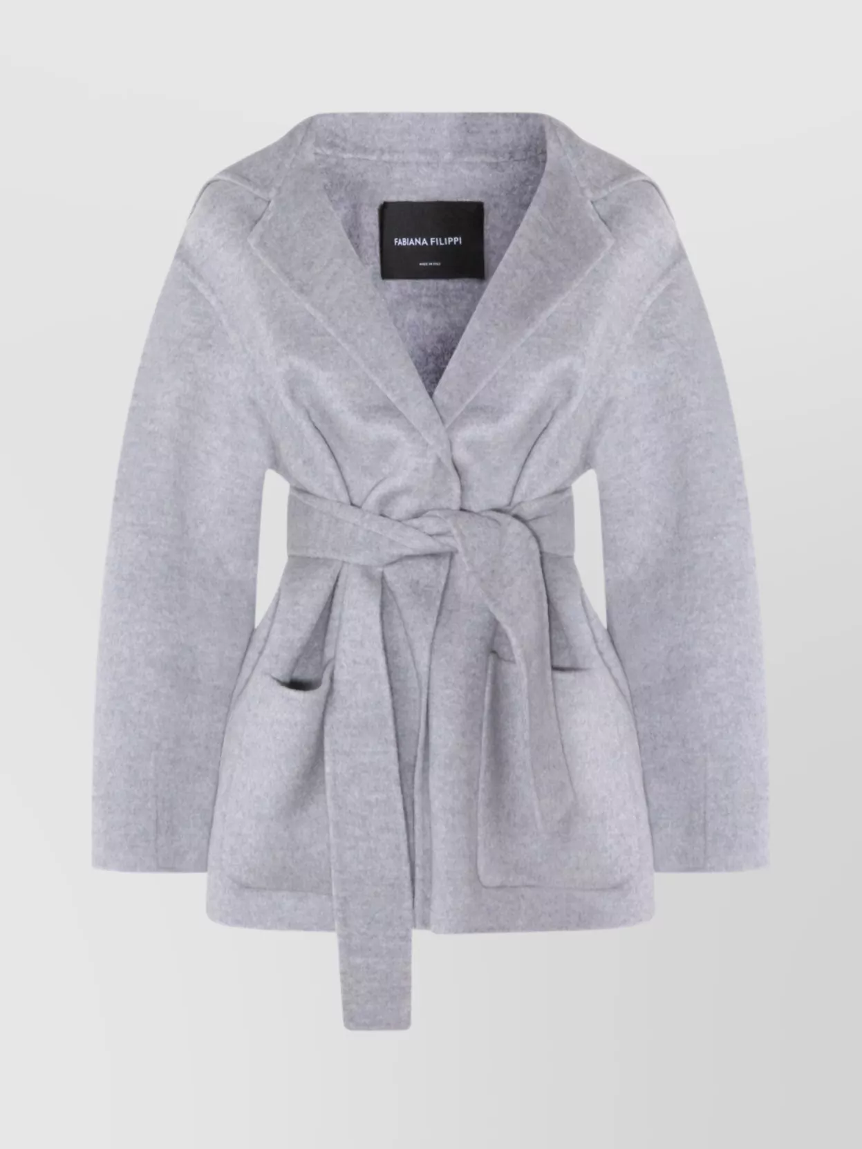 Fabiana Filippi Stylish Coat With Belted Waist And Hood In Blue