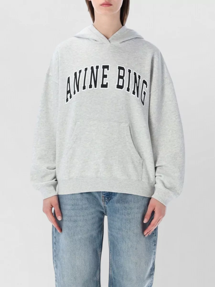 Anine Bing cotton logo print oversized hoodie