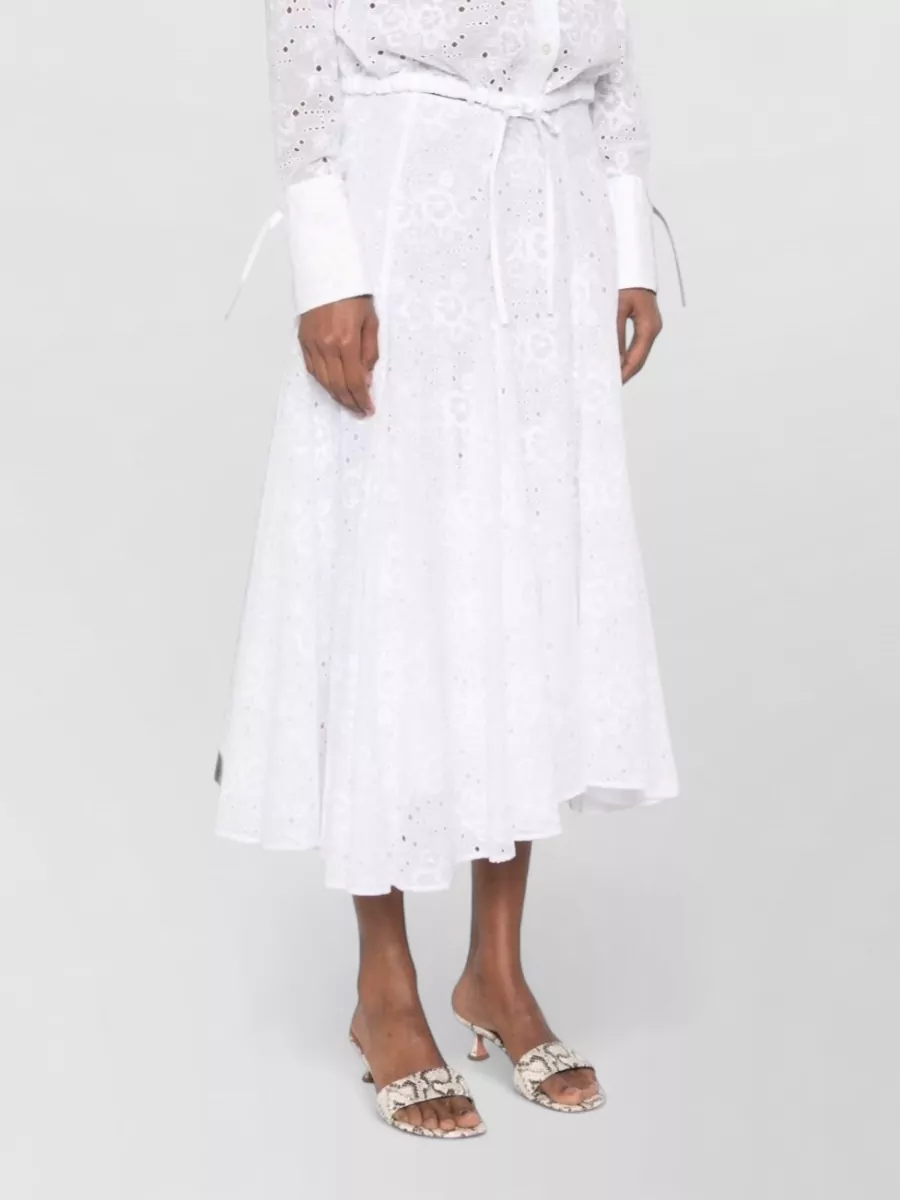 Tory Burch Embroidered Cotton Flared Skirt