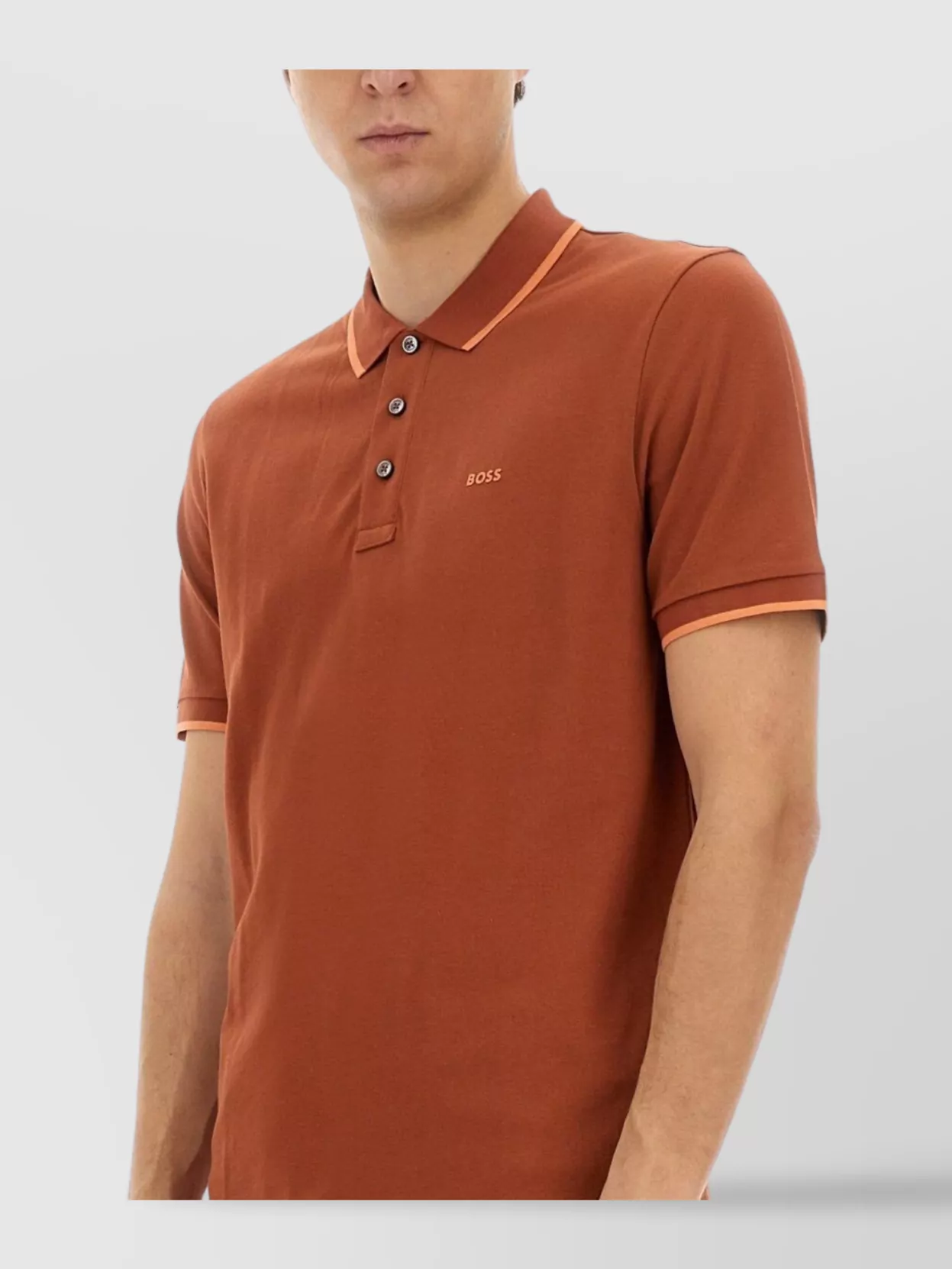 Boss Polo Shirt With Collar And Cuffs