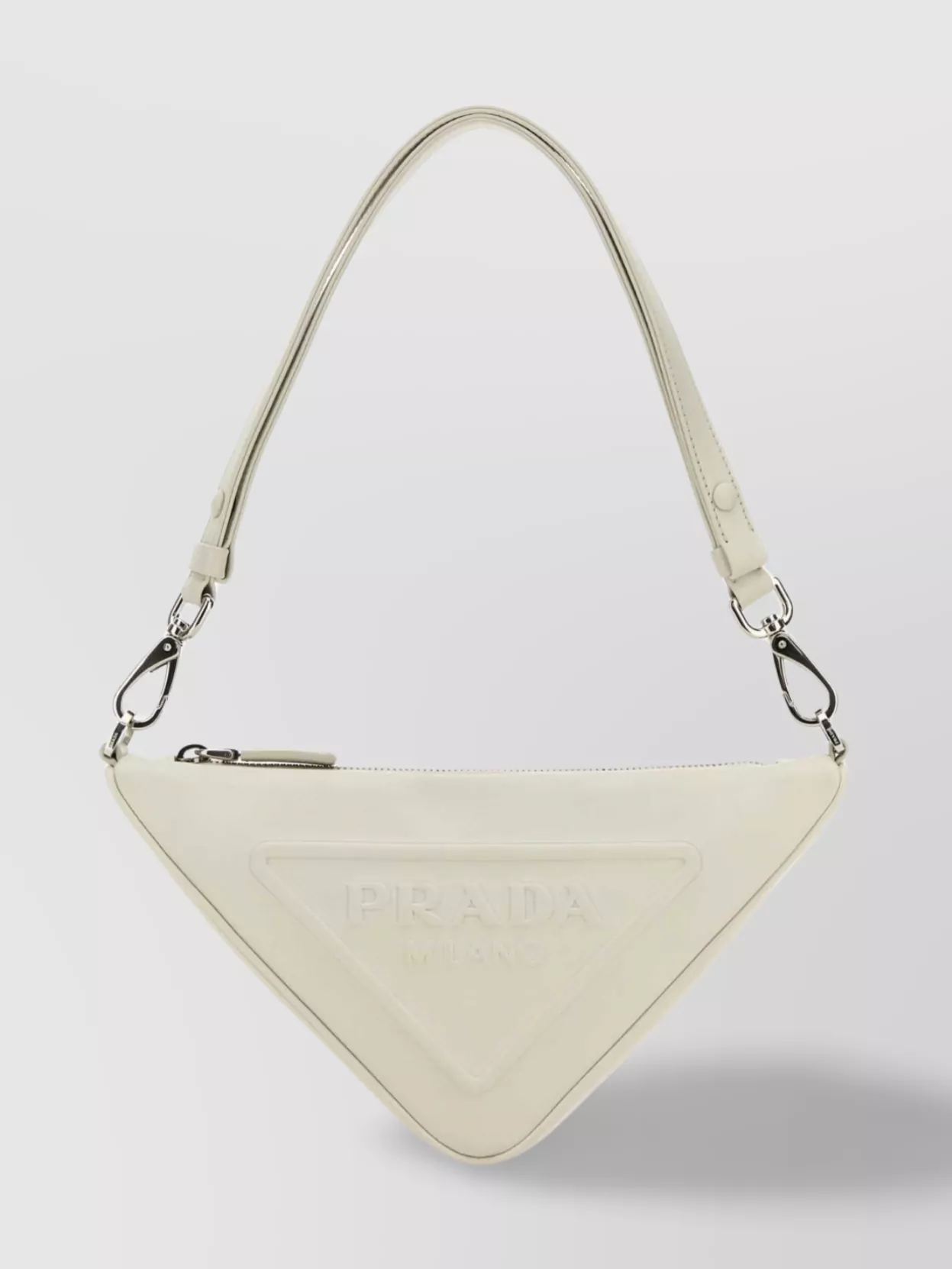 Shop Prada Leather Triangle Shoulder Bag With Adjustable Strap And Metal Hardware