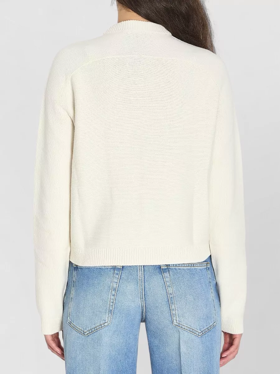 Gucci Cashmere Wool Cardigan Crew Neck Morsetto