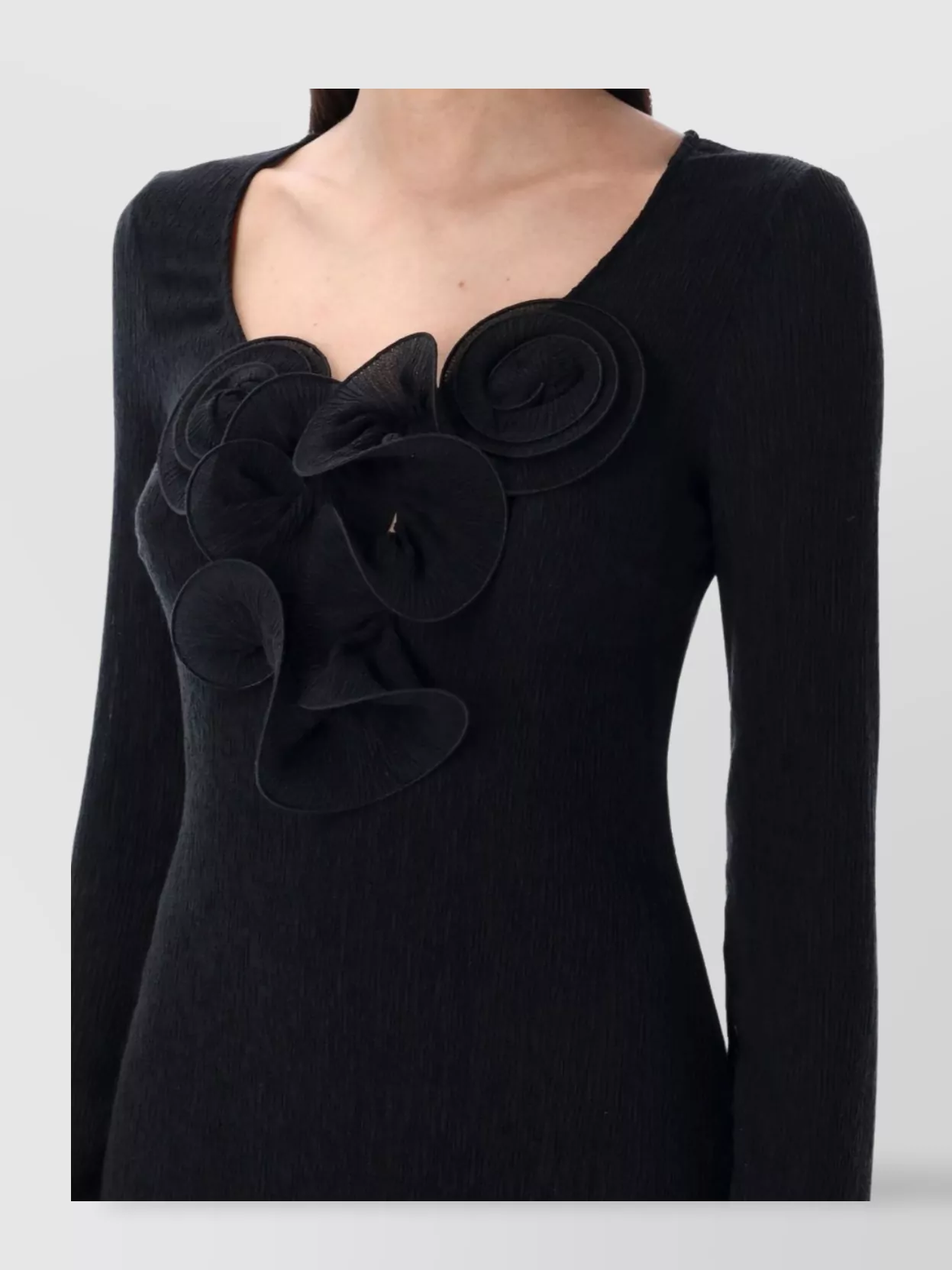 Magda Butrym Midi Dress Ls Floral Embellishment