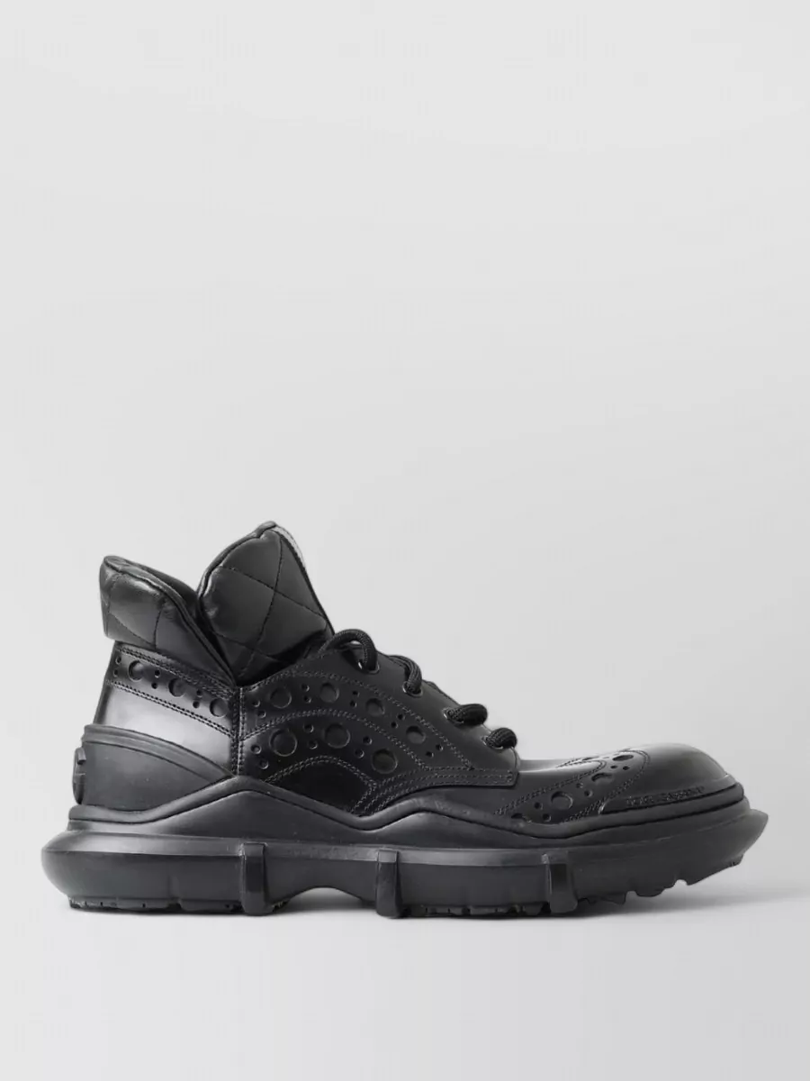 Dolce&Gabbana Leather Quilted Ankle Hi-Top Sneakers