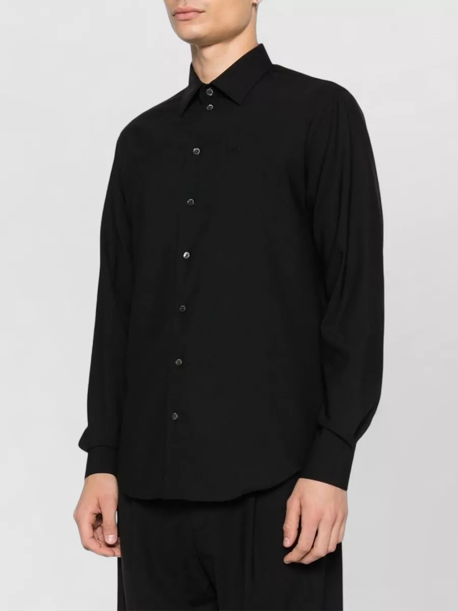 Emporio Armani Wool Shirt Long Sleeves Button Down Collar