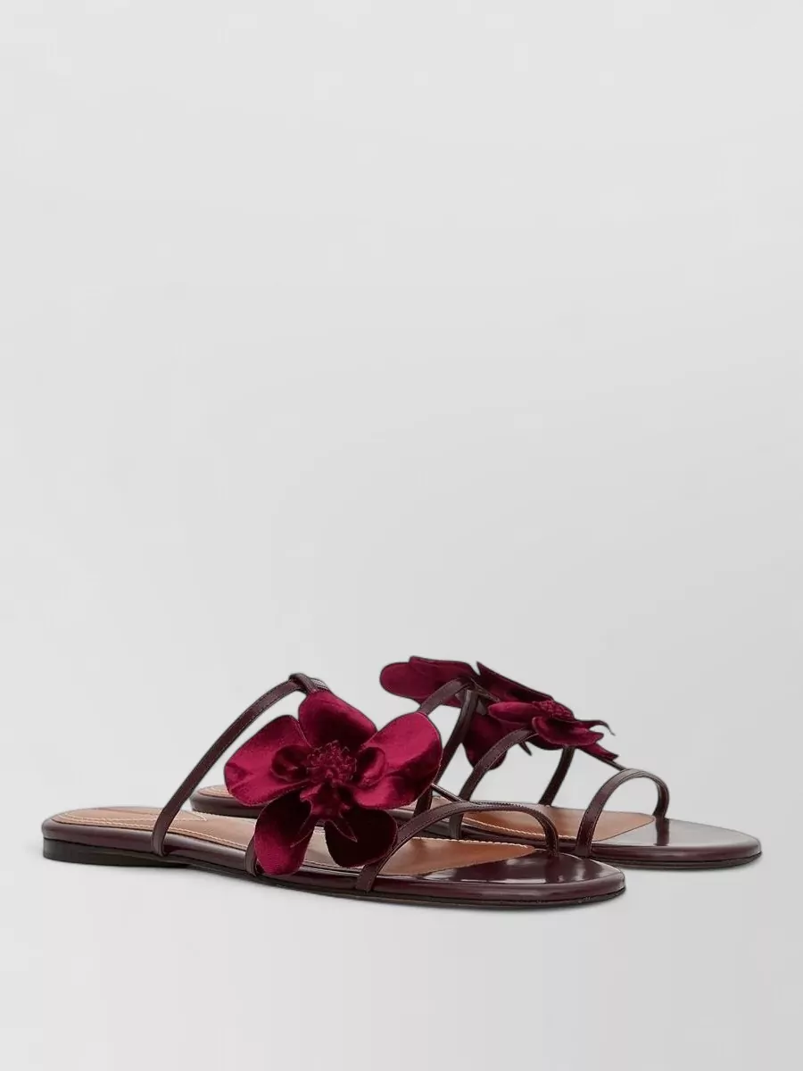 Zimmermann leather floral appliqué flat sandals