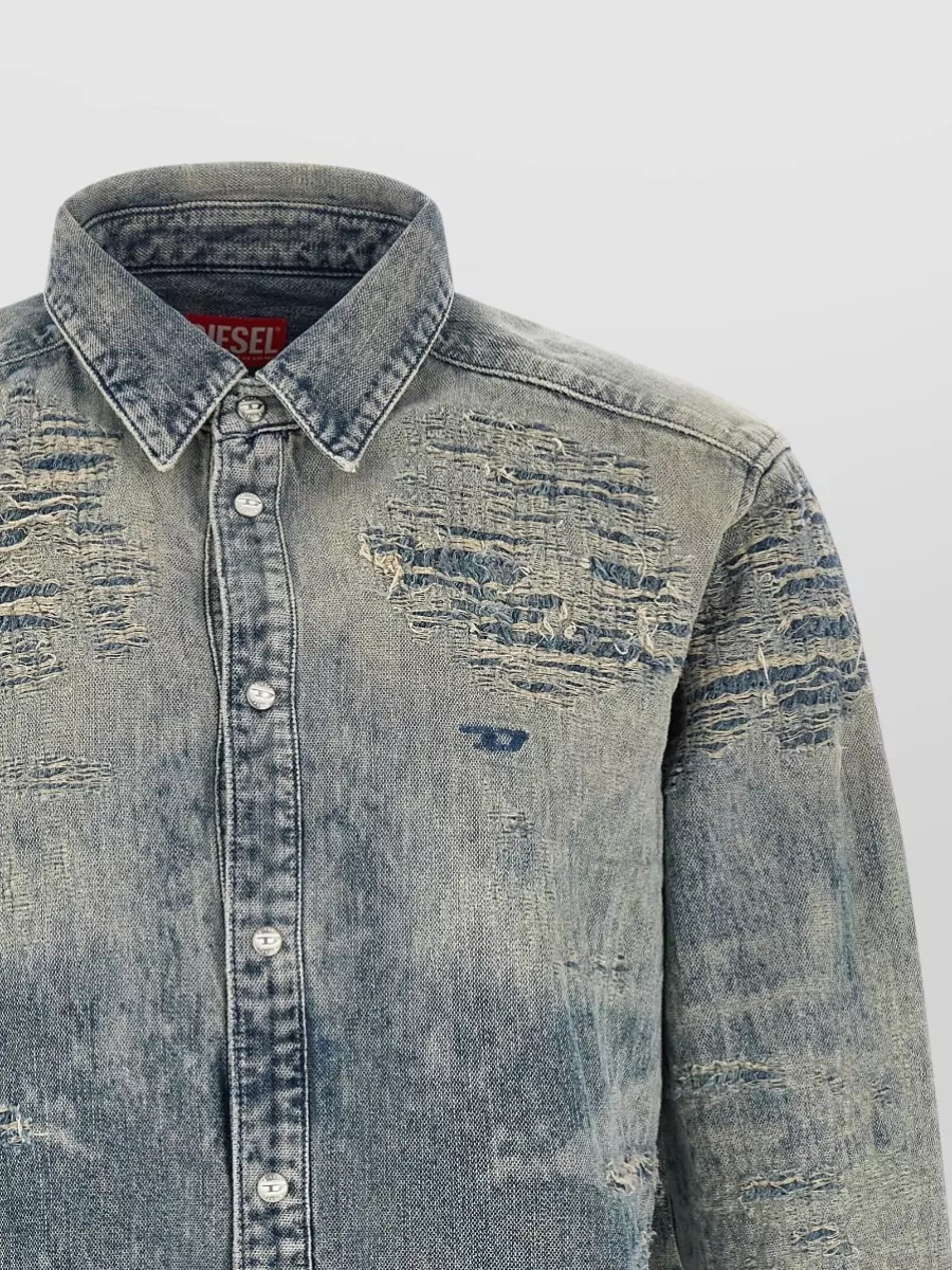 Diesel Denim Distressed Long-Sleeve Shirt