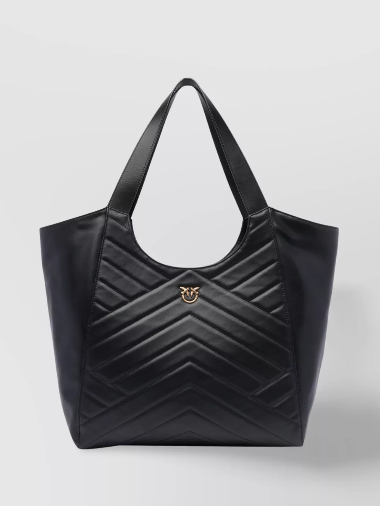 Pinko Chevron Quilted Puzzle Tote Bag Handles
