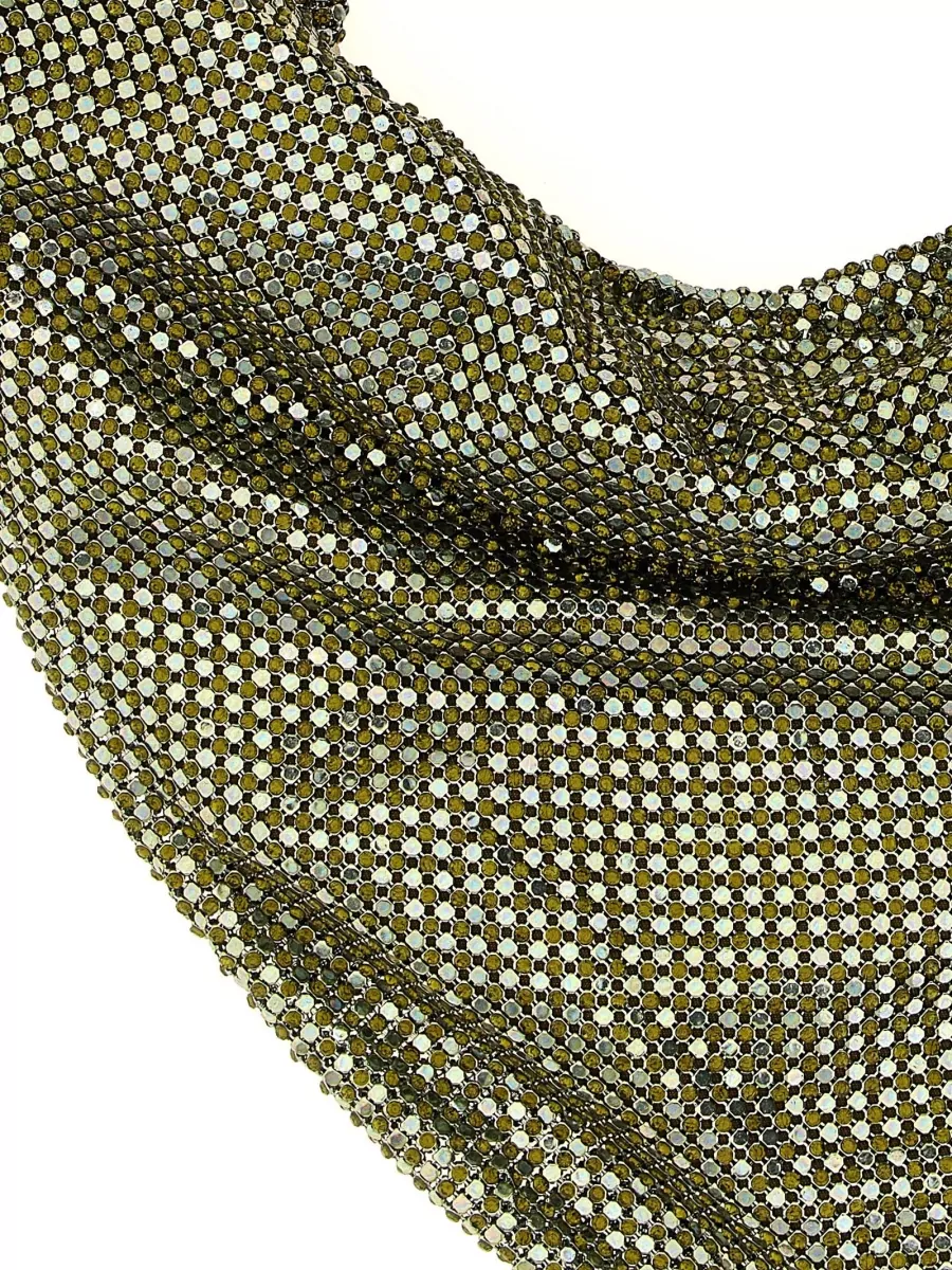 Benedetta Bruzziches Rhinestone Mesh Draped Clutch Bag