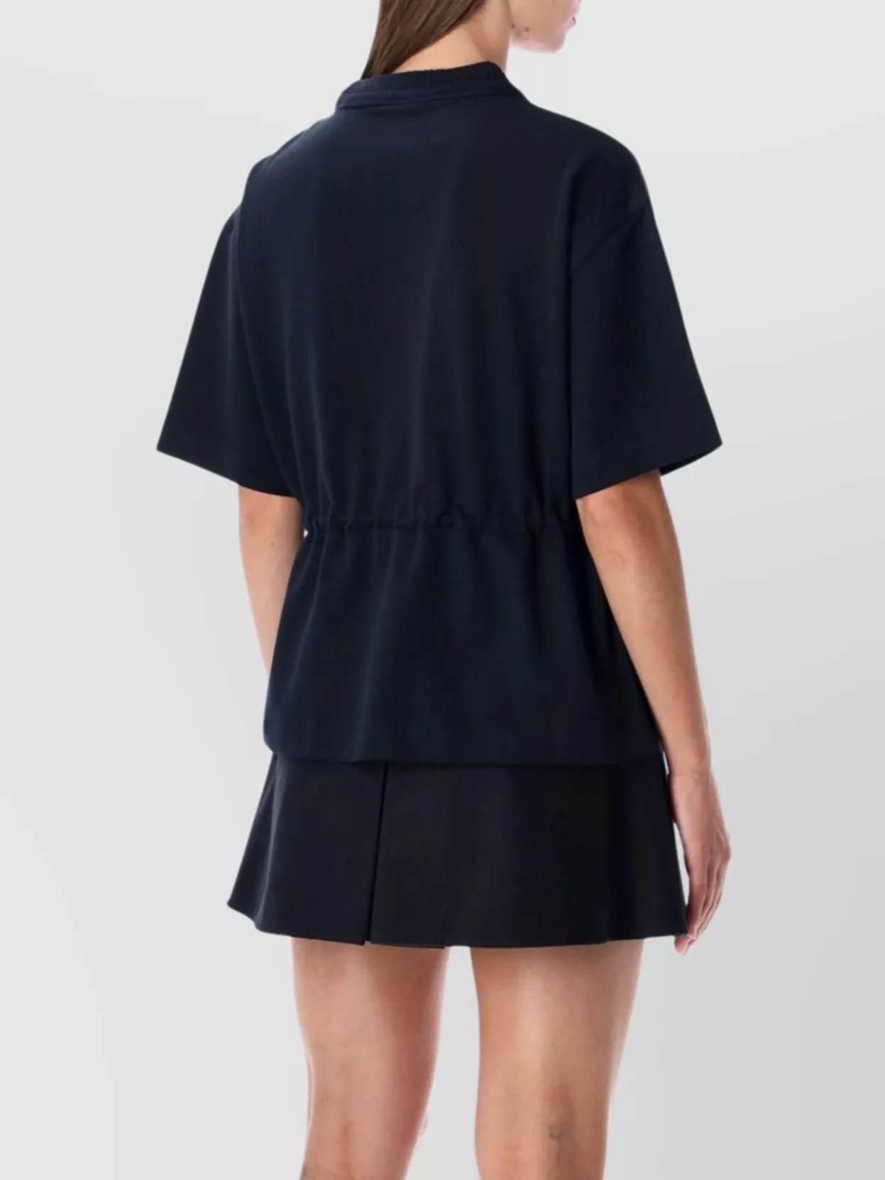 Moncler Casual T-shirt Drawstring Waist In Black