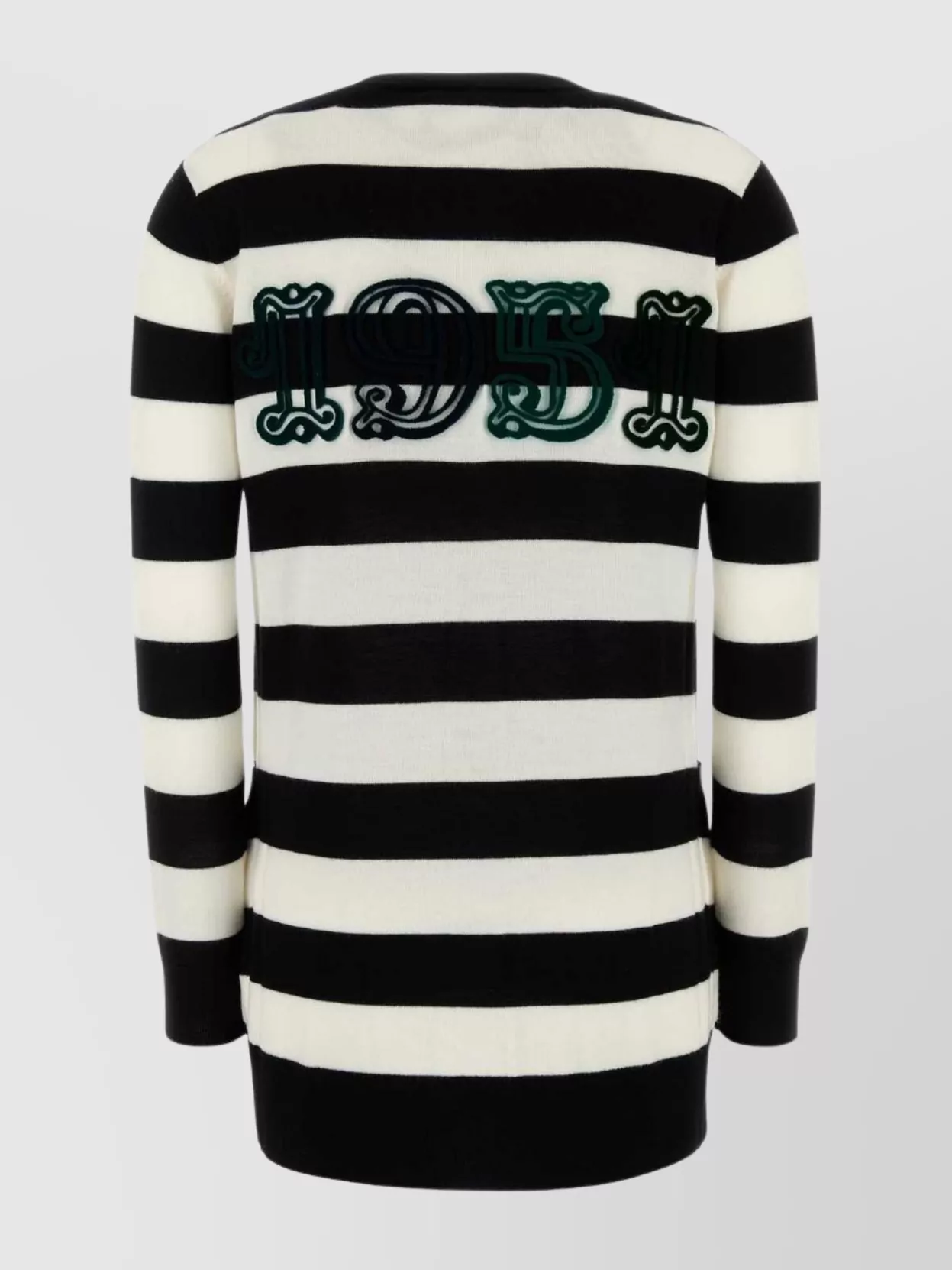 Max Mara Embroidered Stripes Wool Cardigan