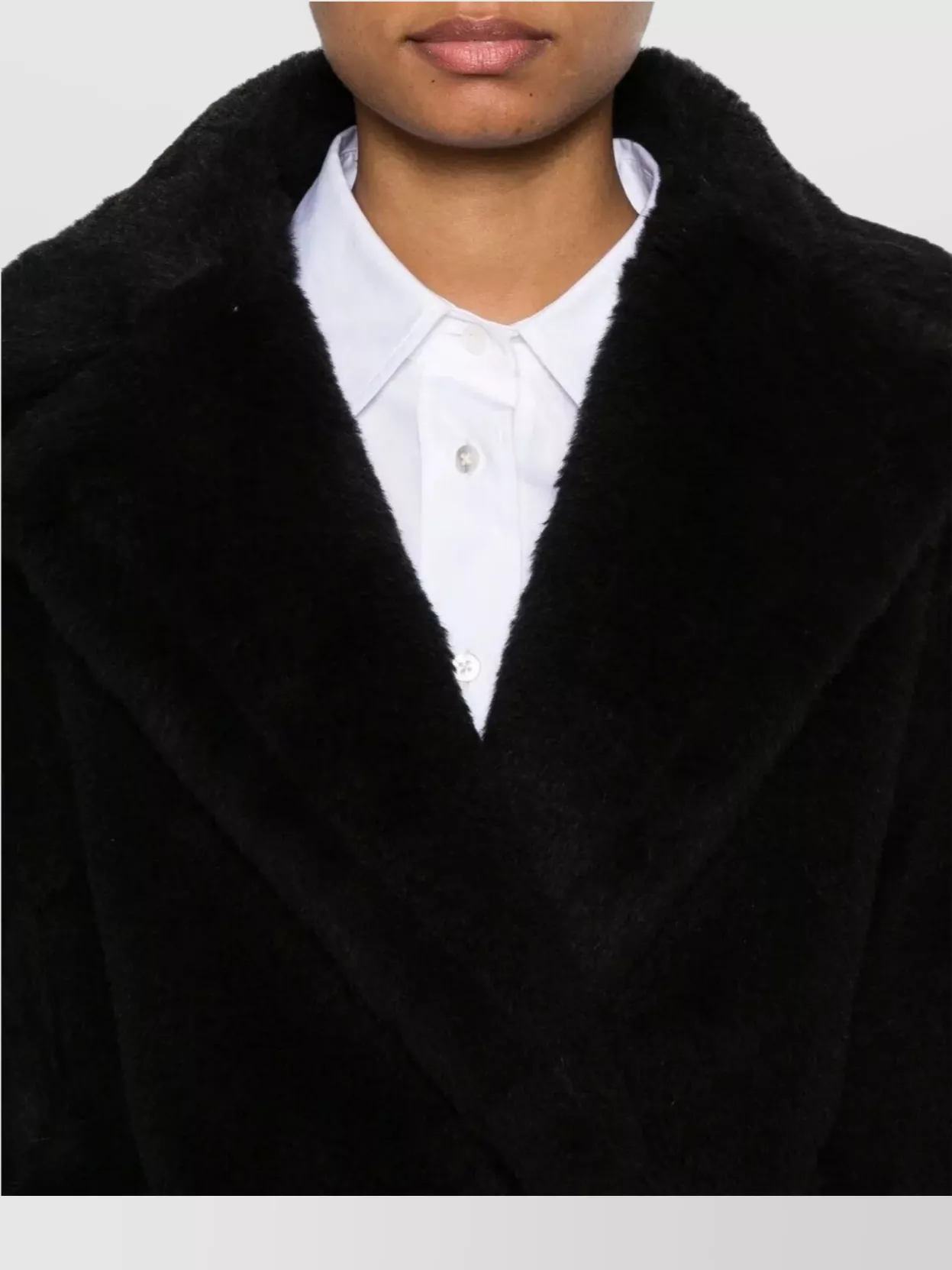 Max Mara Wide Lapel Alpaca Wool Blend Coat