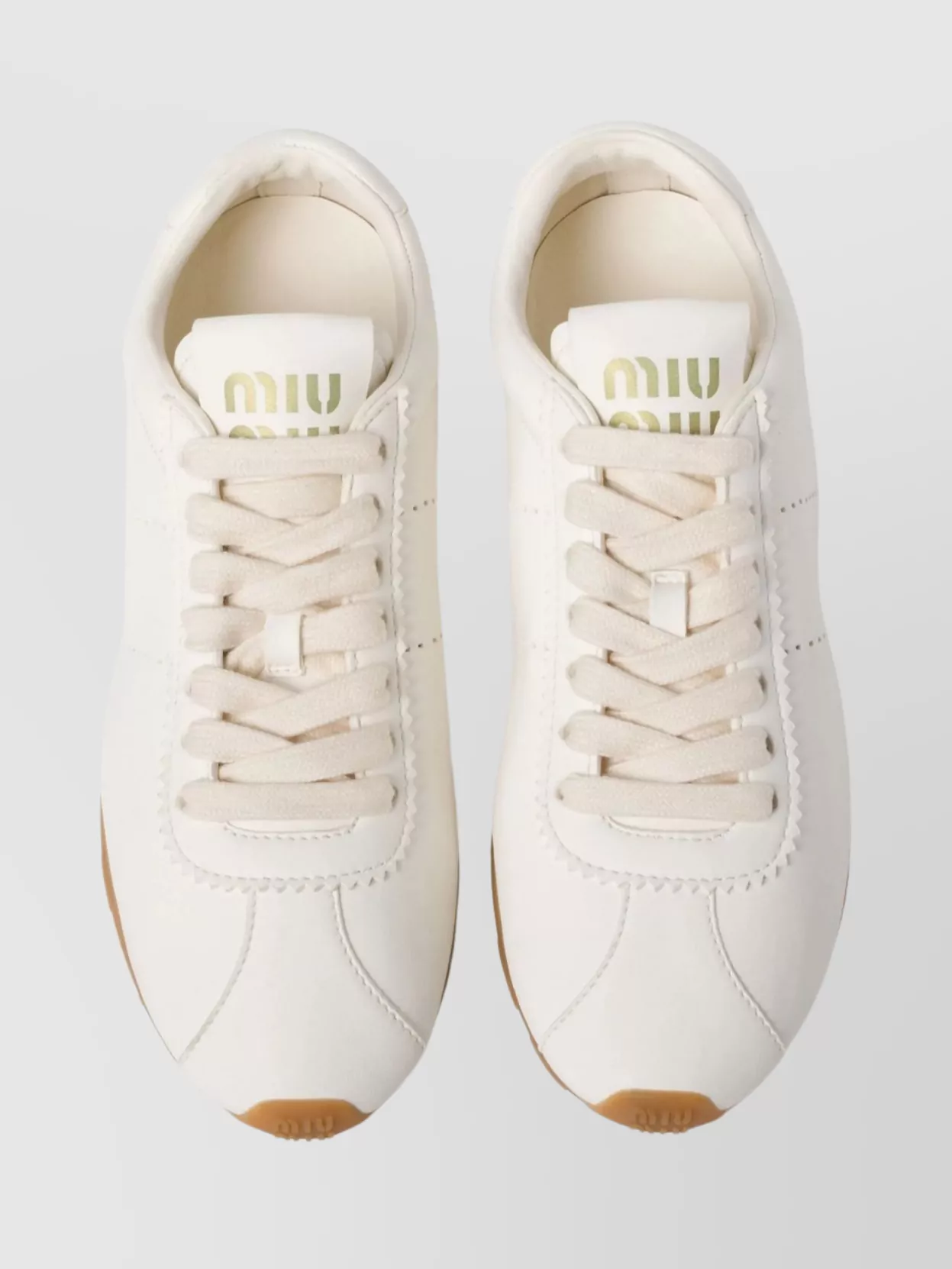 Miu Miu Low-Top Sneakers With Rubber Sole And Stitching