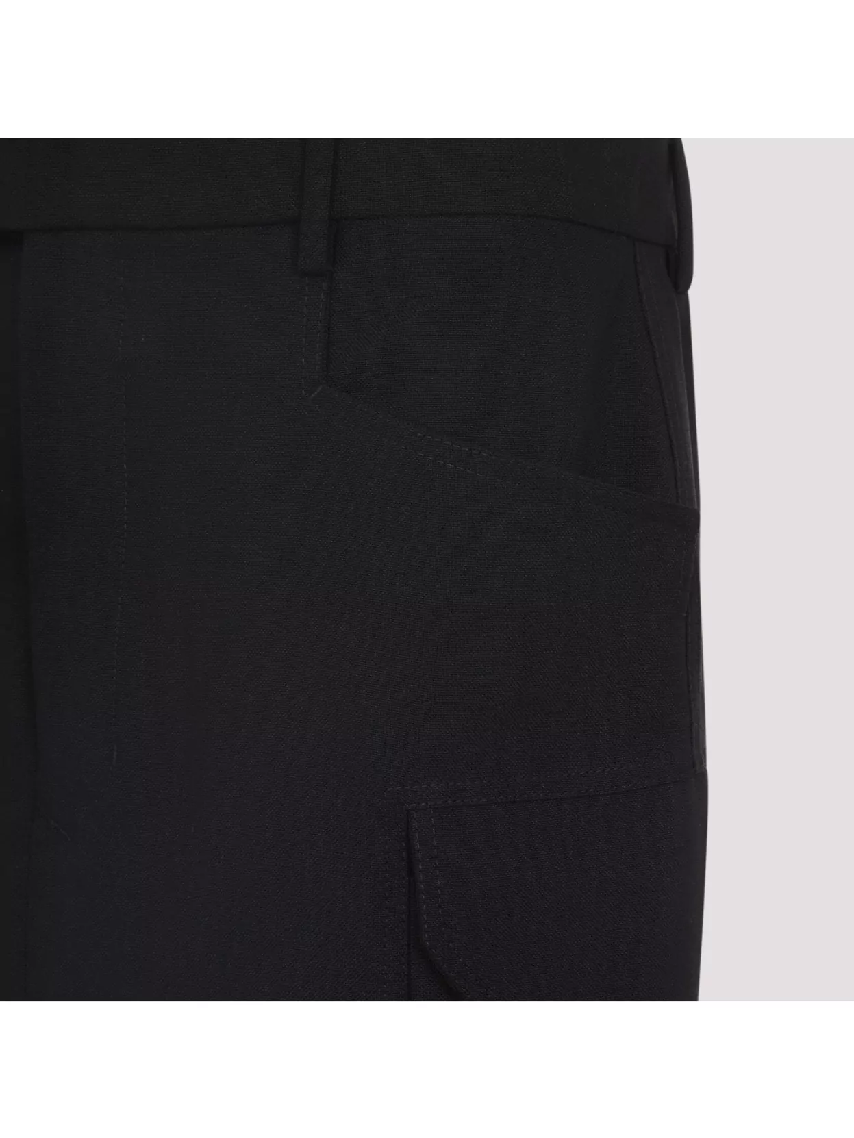 Rick Owens Firbanks Virgin Wool Twill Cargo Skirt In Black