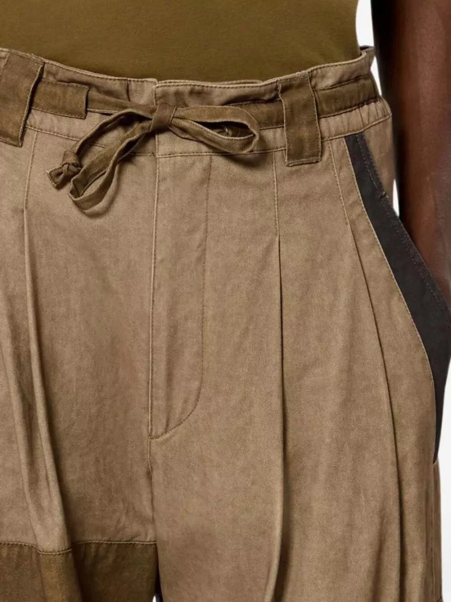 Isabel Marant Cotton Paneled Relaxed-Fit Trousers