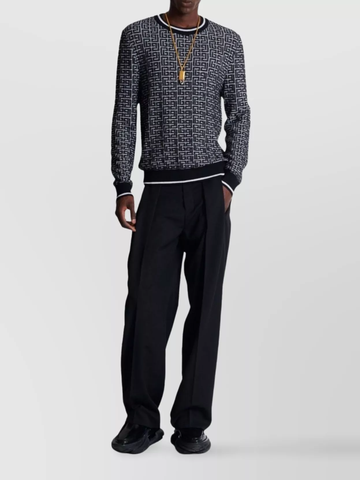 Balmain 3D Monogram Vanise Knit Sweater