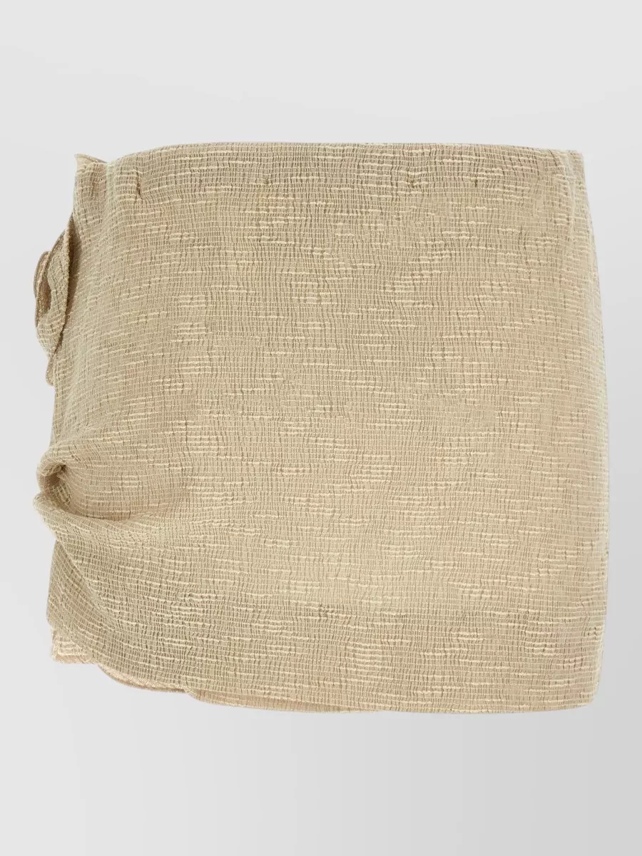 Magda Butrym Draped Floral-Appliqué Mini Wrap Skirt