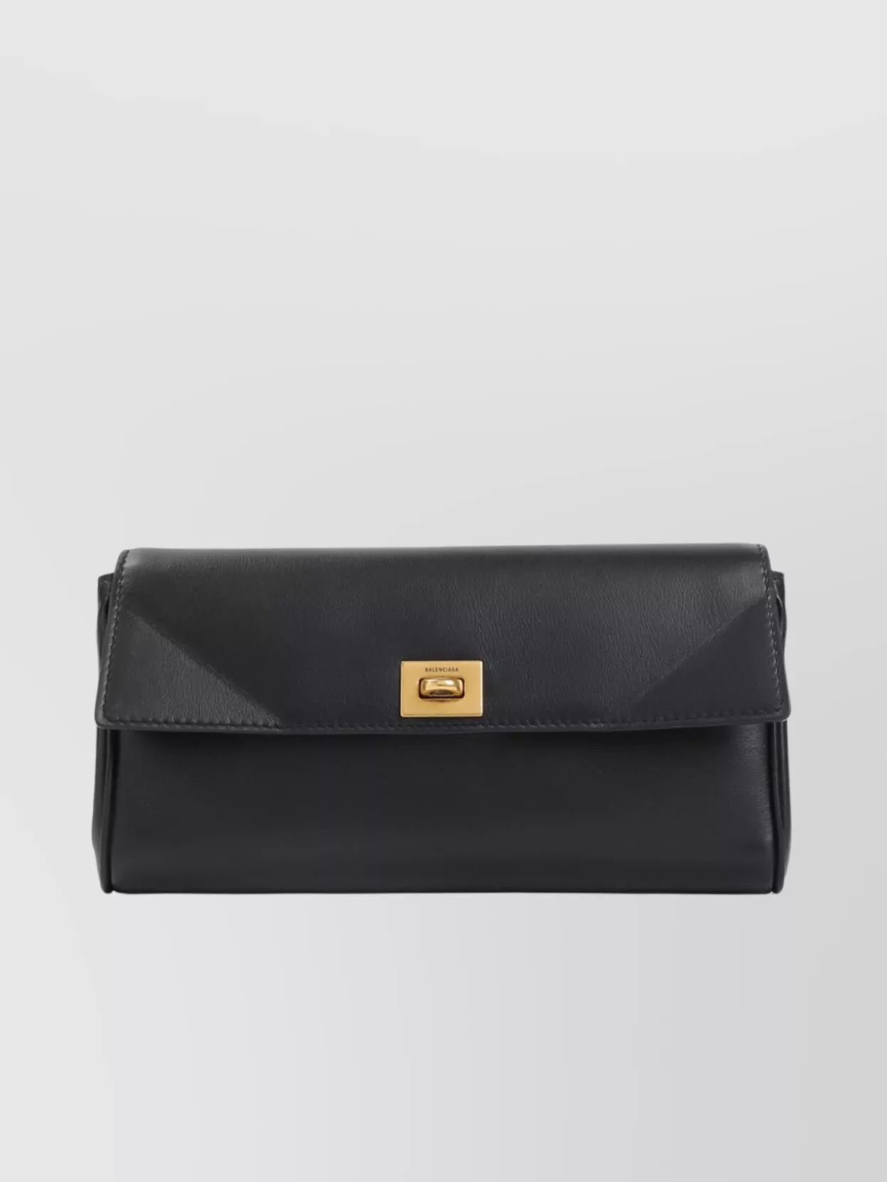Balenciaga Buckle Front Pocket Rectangular Wallet In Black