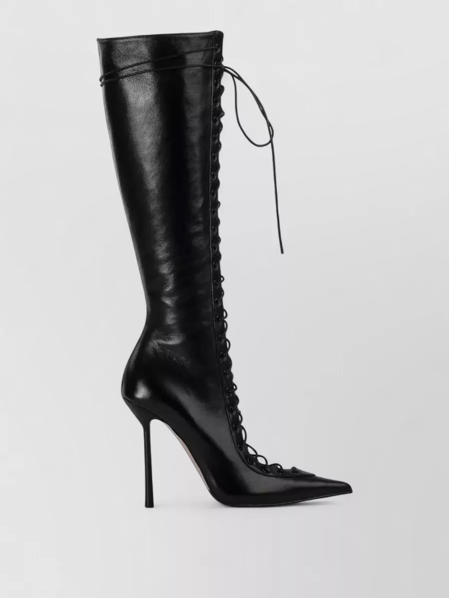 Le Silla leather cutout knee-high stiletto boots