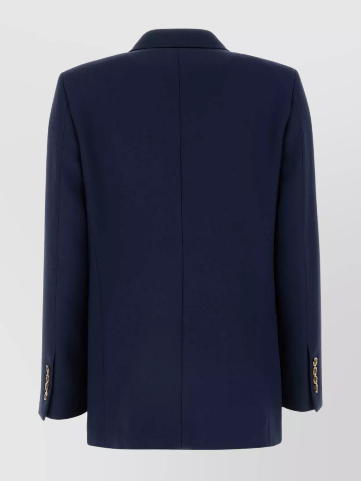 Valentino Double-breasted Wool Blazer Gold Buttons In Blue