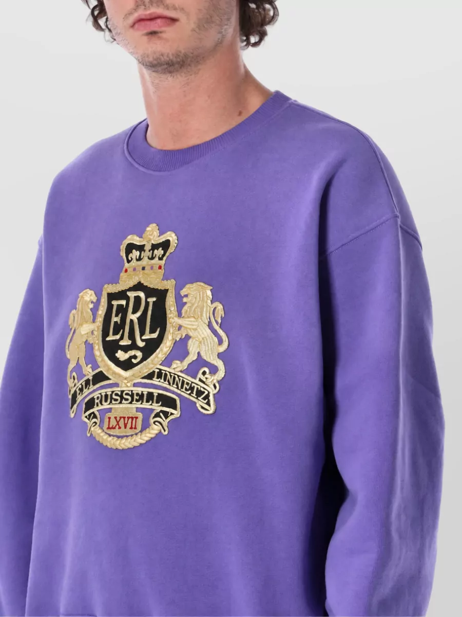 Erl Cotton Crest Crewneck Sweatshirt