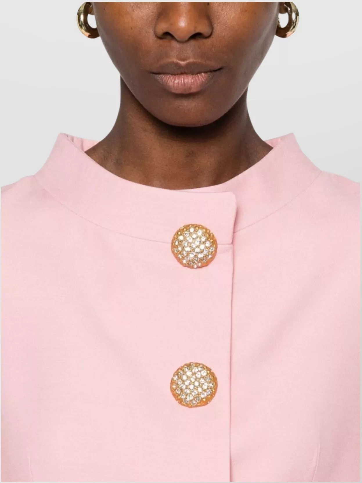VALENTINO MINI DRESS WITH BUTTON DETAILING AND HIGH COLLAR