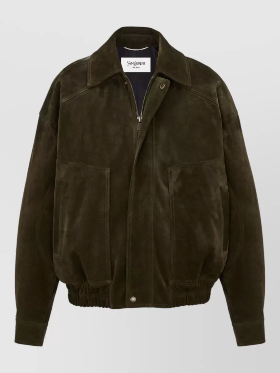 Saint Laurent Calf Leather Bomber Jacket