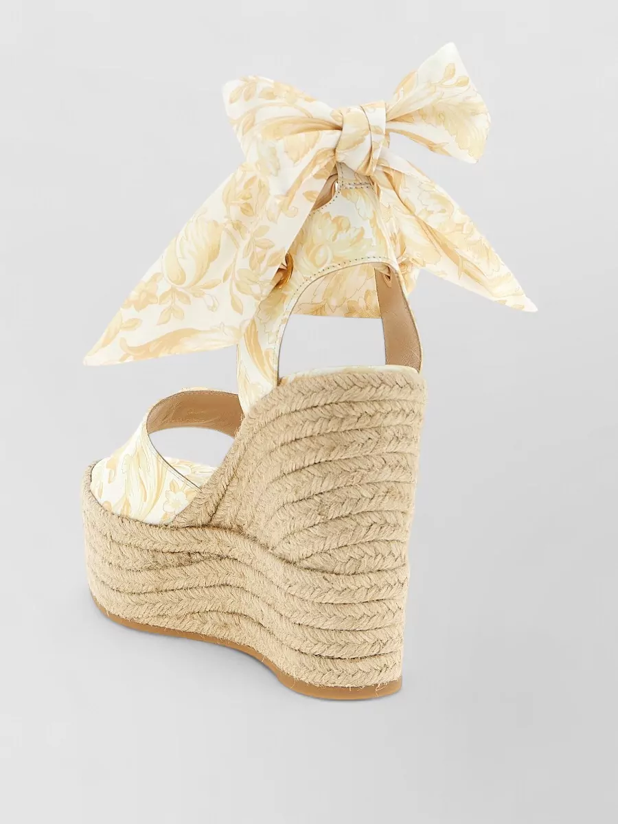 Versace Leather Wedge Espadrilles