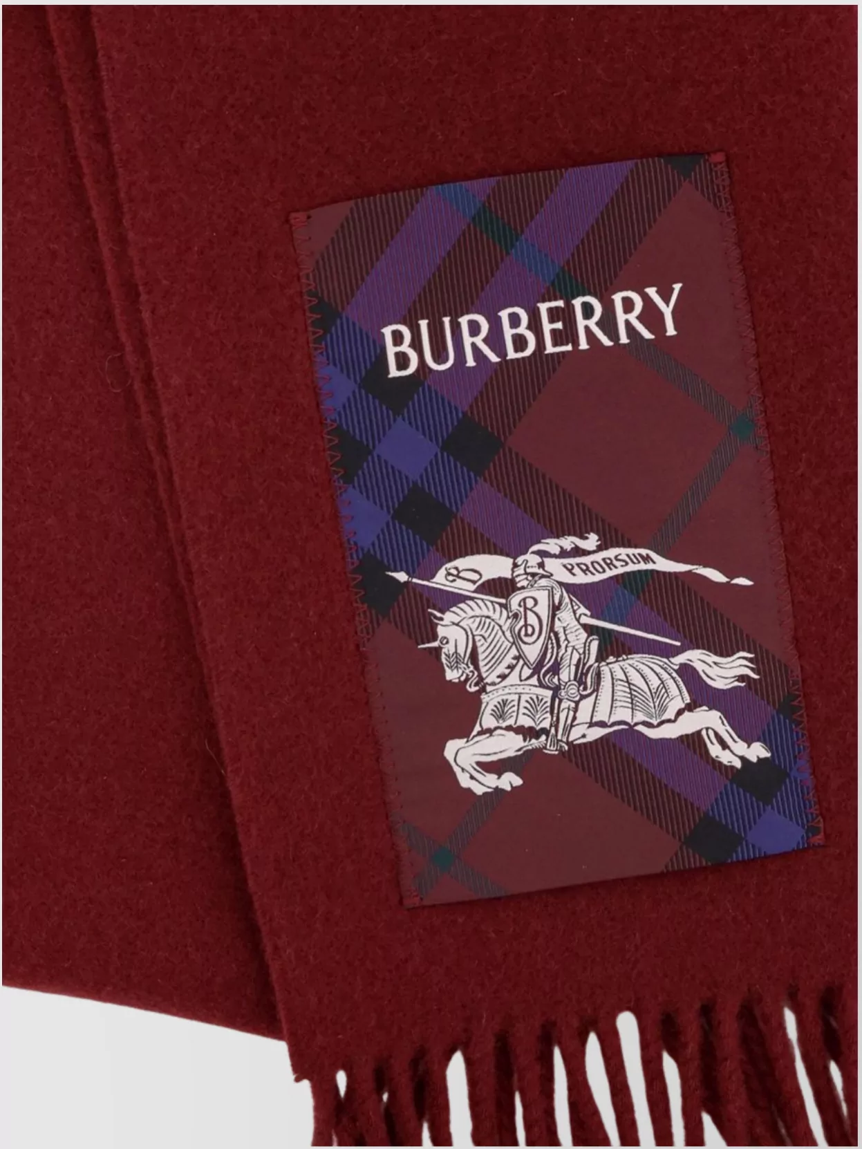 Burberry Cashmere Scarf With Check Pattern And Fringes In Red