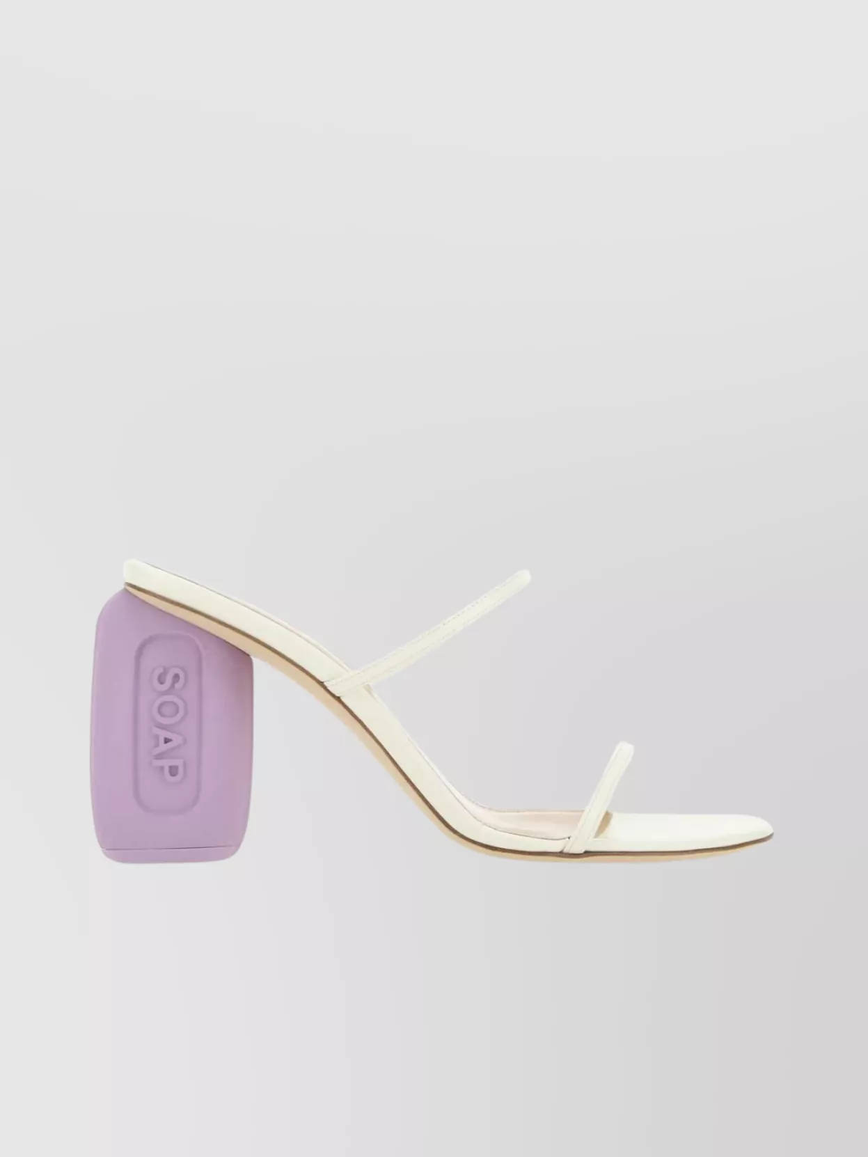 Loewe Leather Soap Mules With Open Toe And Block Heel In Cream