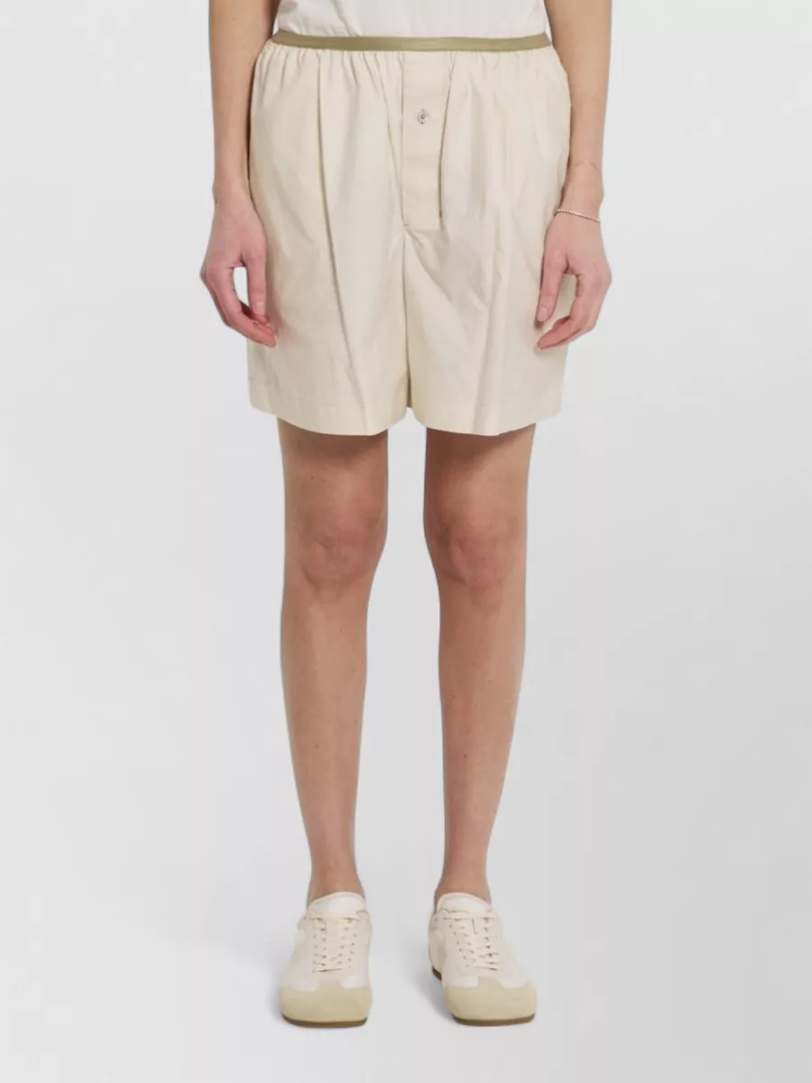Lemaire Silk blend mid-rise wide-leg knee-length shorts