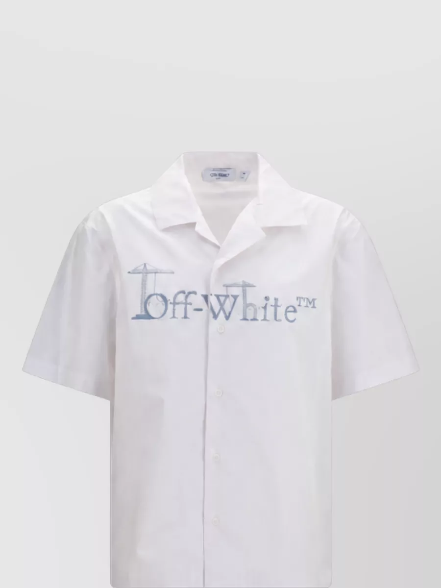 Off-White cotton short-sleeve bowling shirt