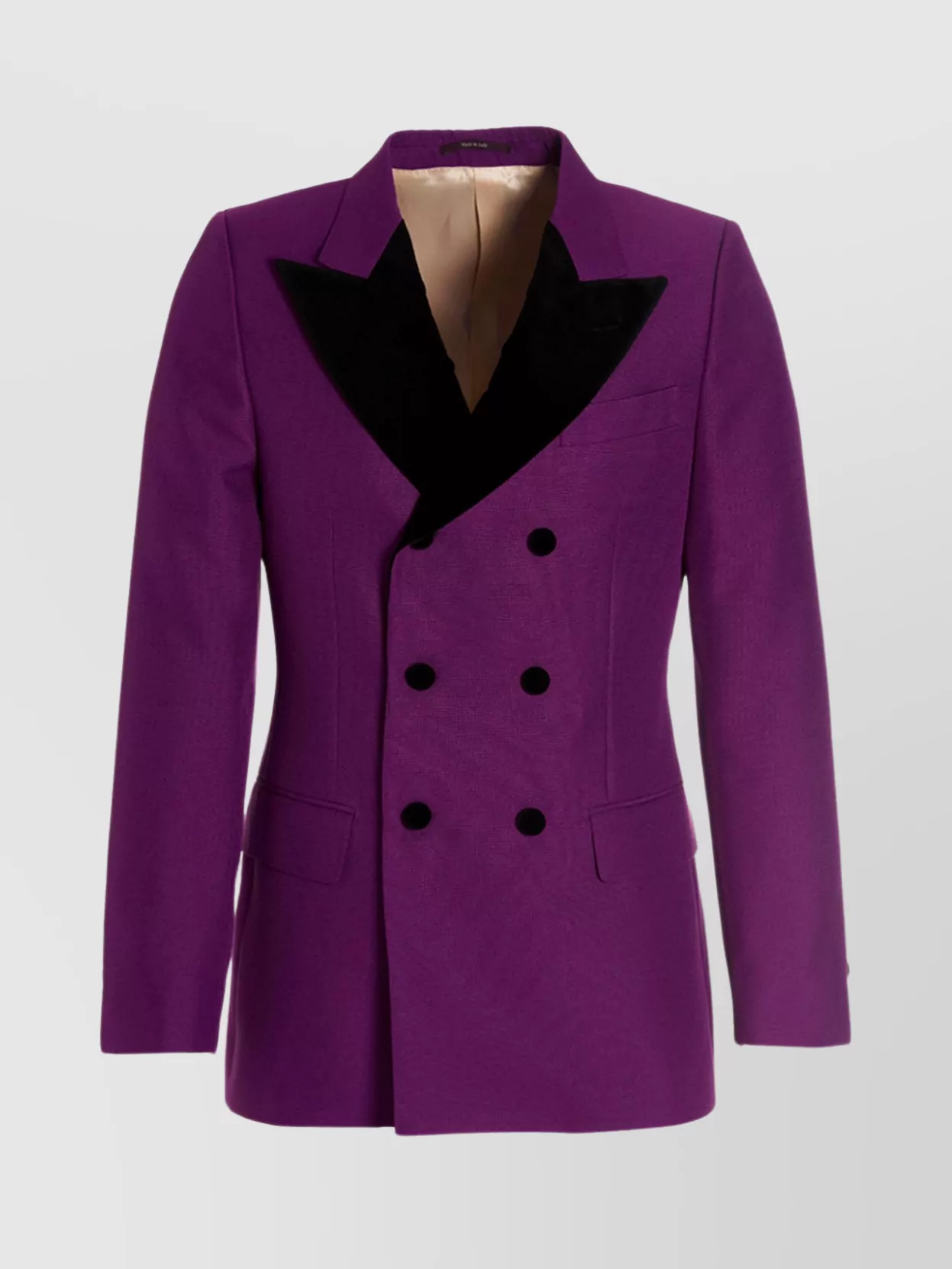 Gucci Double-breasted Jacket Structured Shoulders In Purple