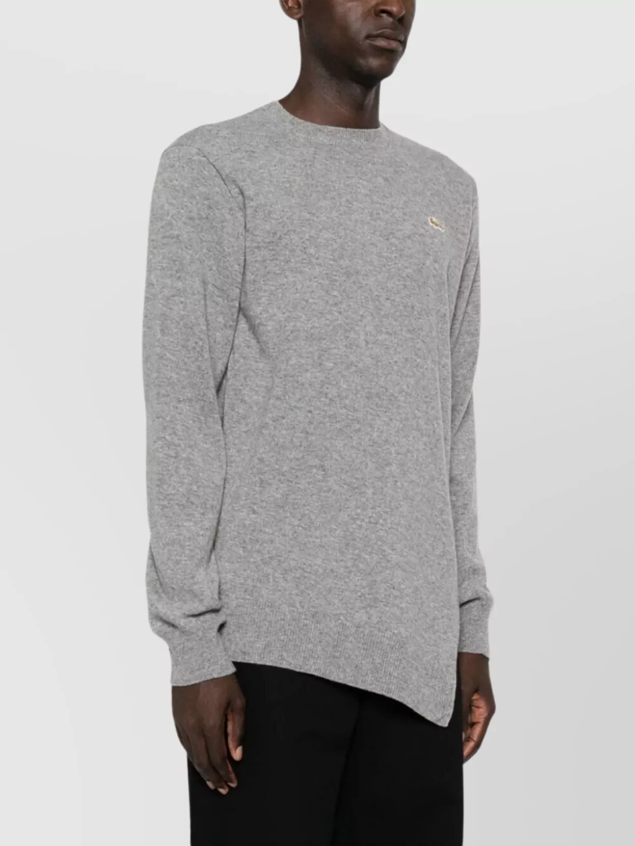 Comme Des Garçons Asymmetric Hem Long Sleeve Knit Sweater