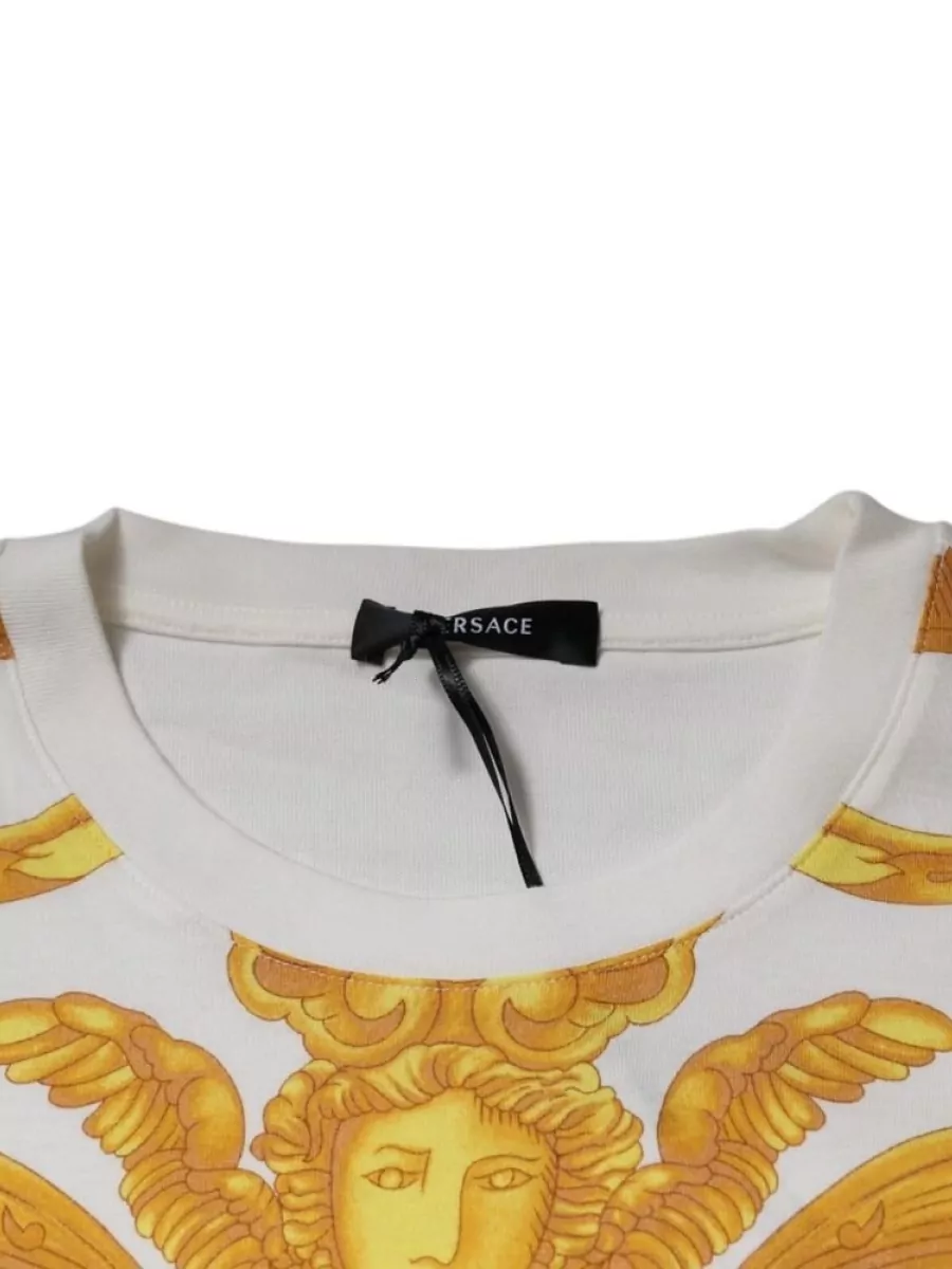 Versace Cotton Printed Crew Neck T-Shirt