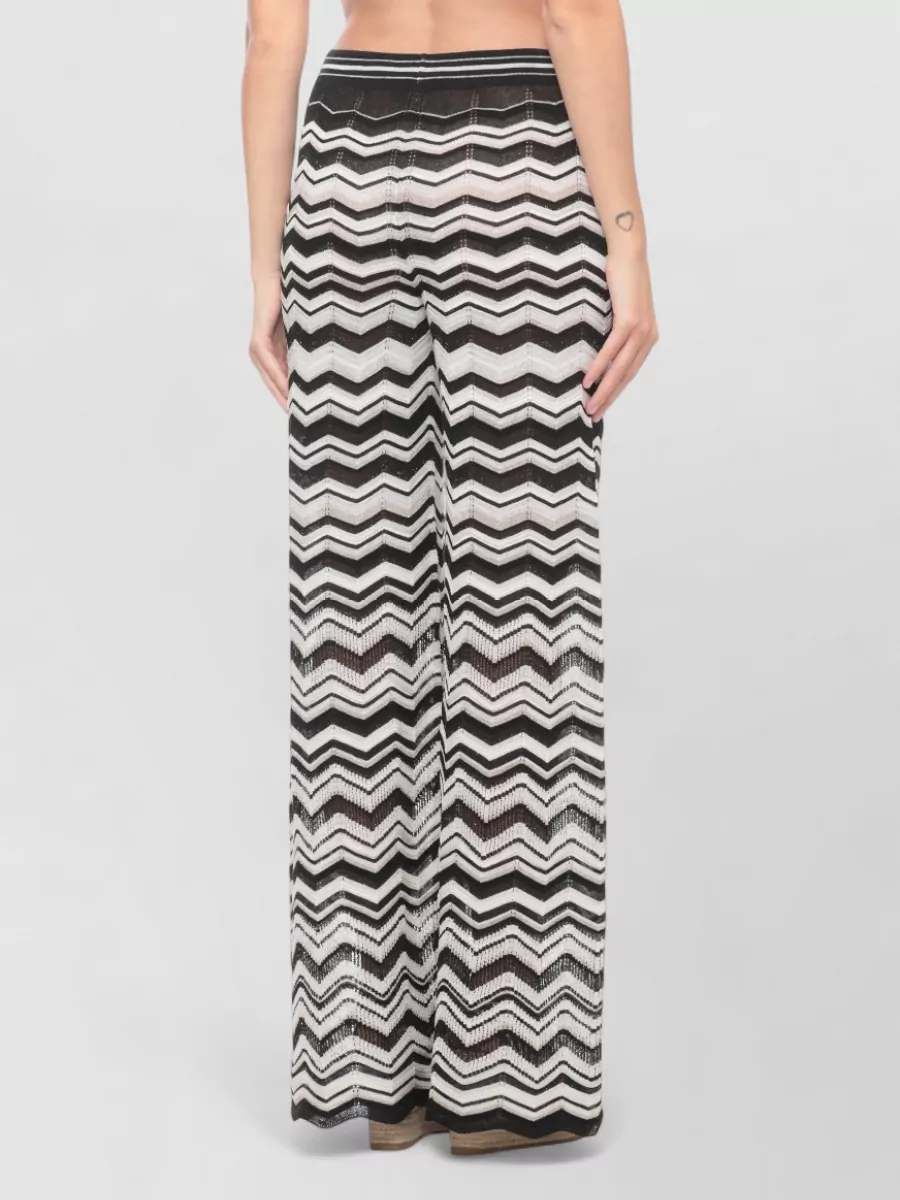 D.exterior Geometric Lurex Wide-Leg Trousers