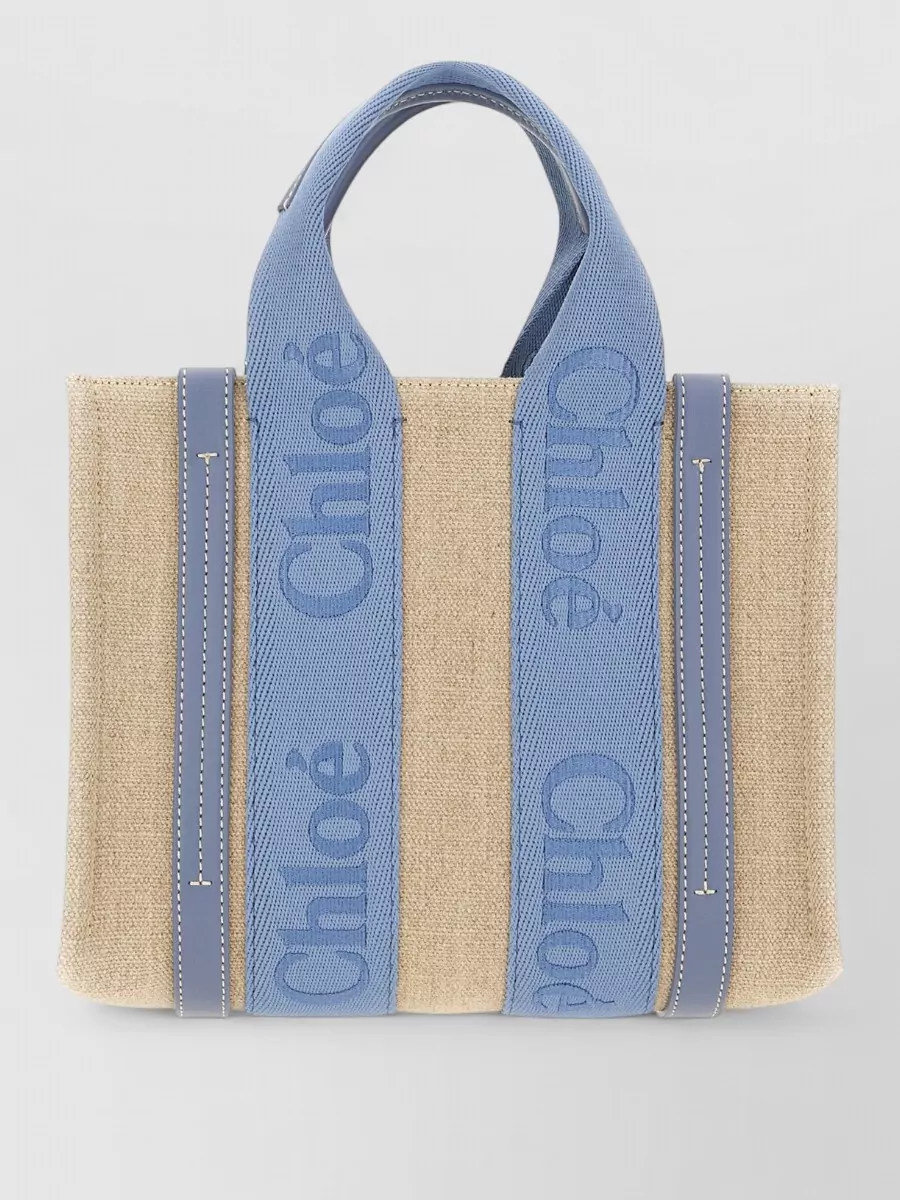 Chloé Woody Small Linen Shoulder Bag