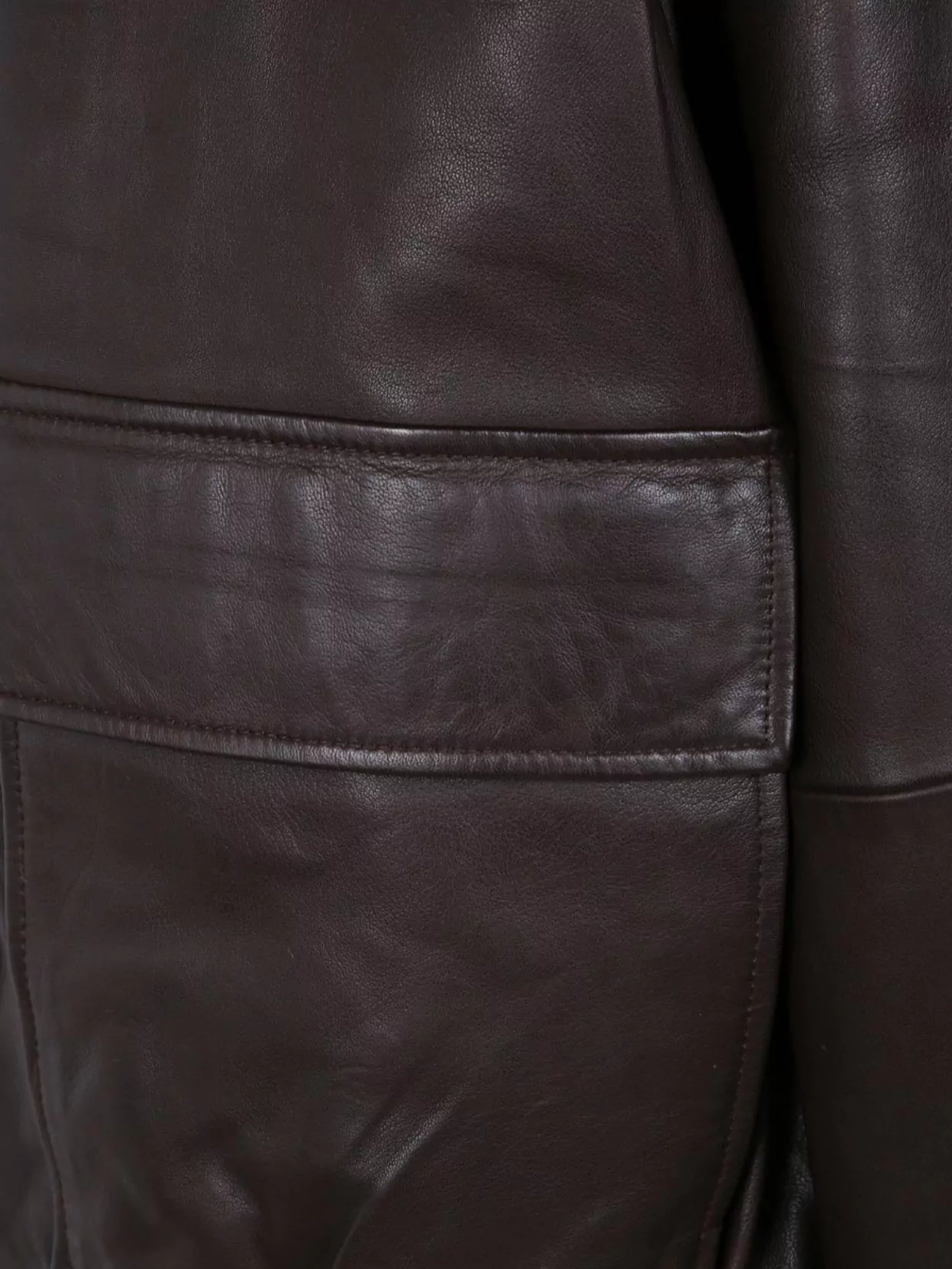 Studio Nicholson Collared Leather Bomber Jacket Featuring Pockets
