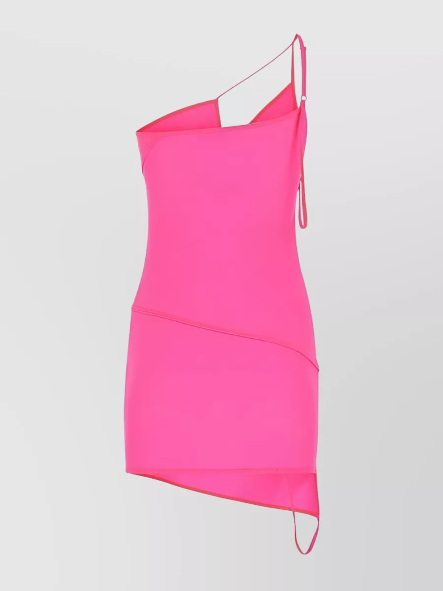 Shop Balenciaga Asymmetrical Panel Bodycon Dress In Pink