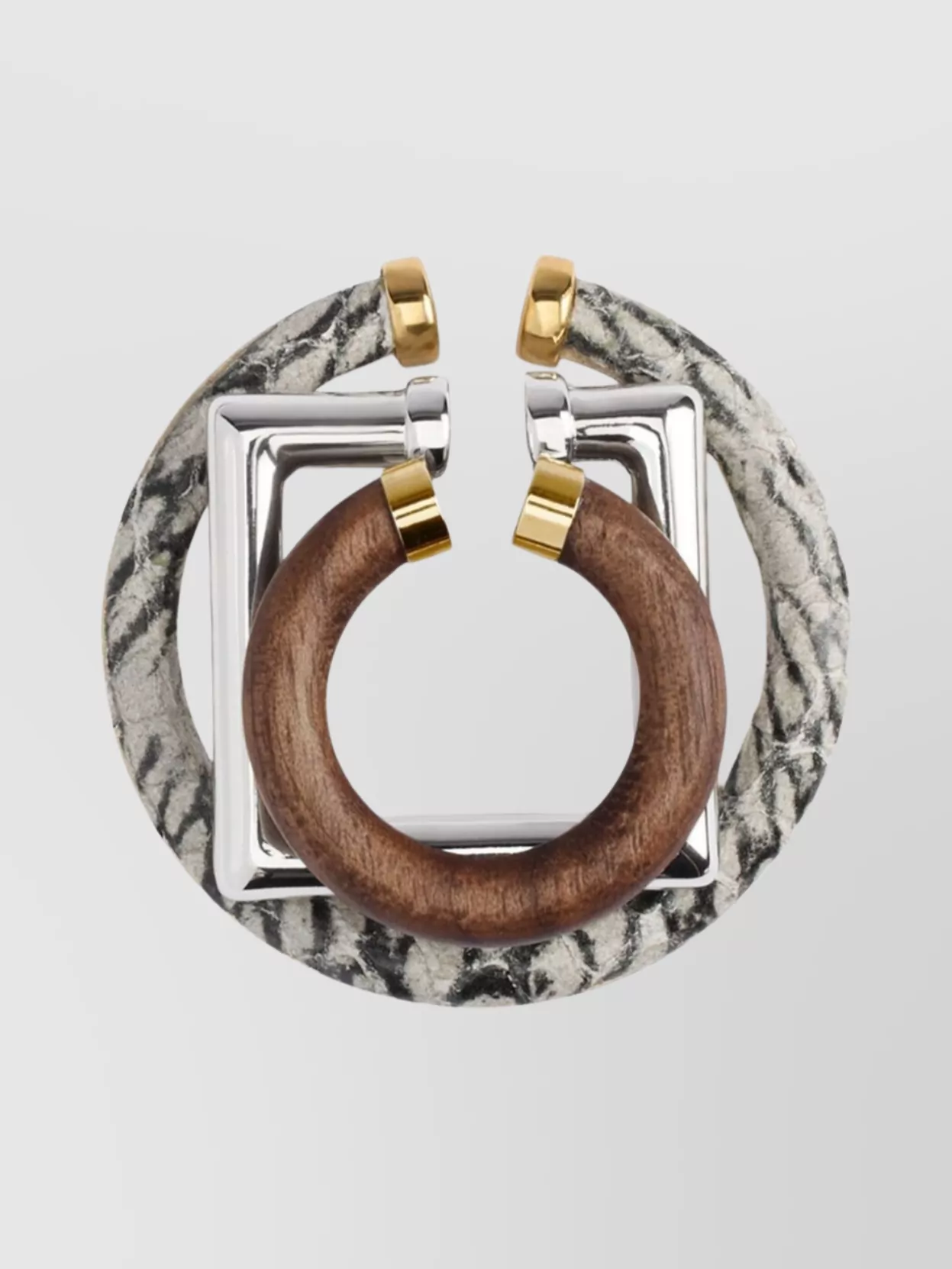 Jacquemus Trio Of Geometric Gold Earrings