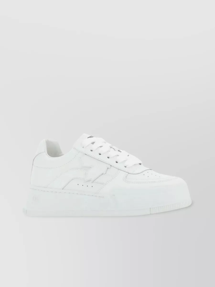 Dsquared2 Leather Padded Canadian Sneakers In White