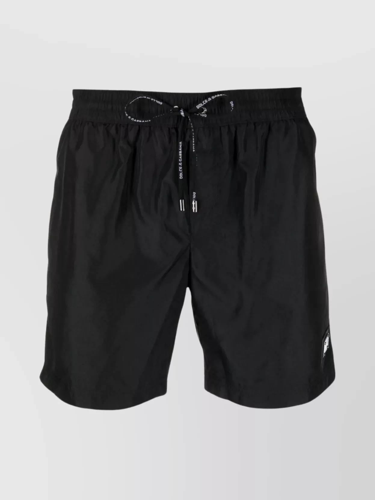 Shop Dolce & Gabbana Logo Waistband Swim Shorts In Black