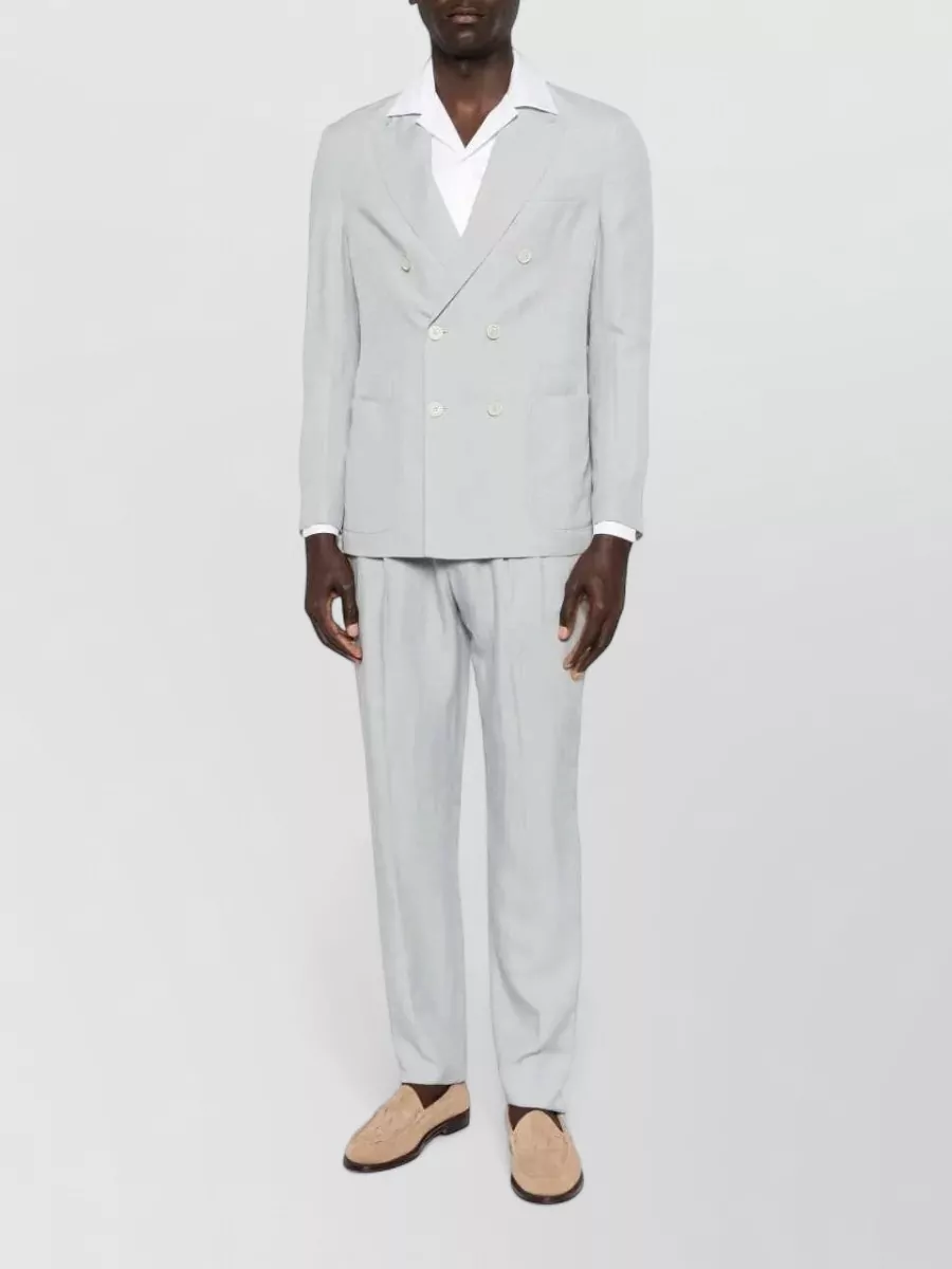 Eleventy Double-Breasted Linen Suit