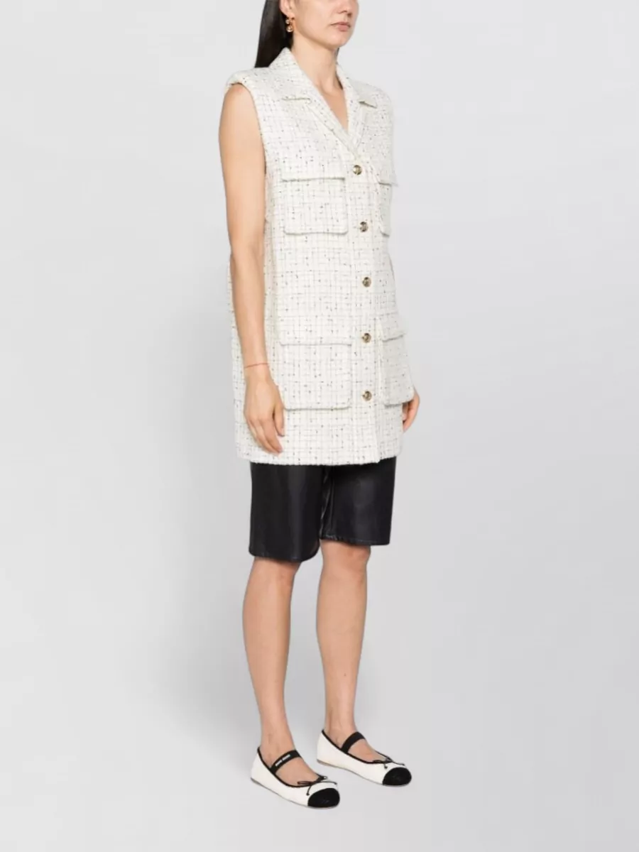 Anine Bing Alden Dress Sleeveless Textured Large Pockets