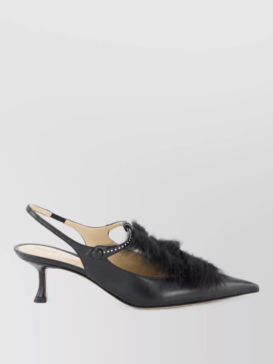 Fendi leather slingback mules