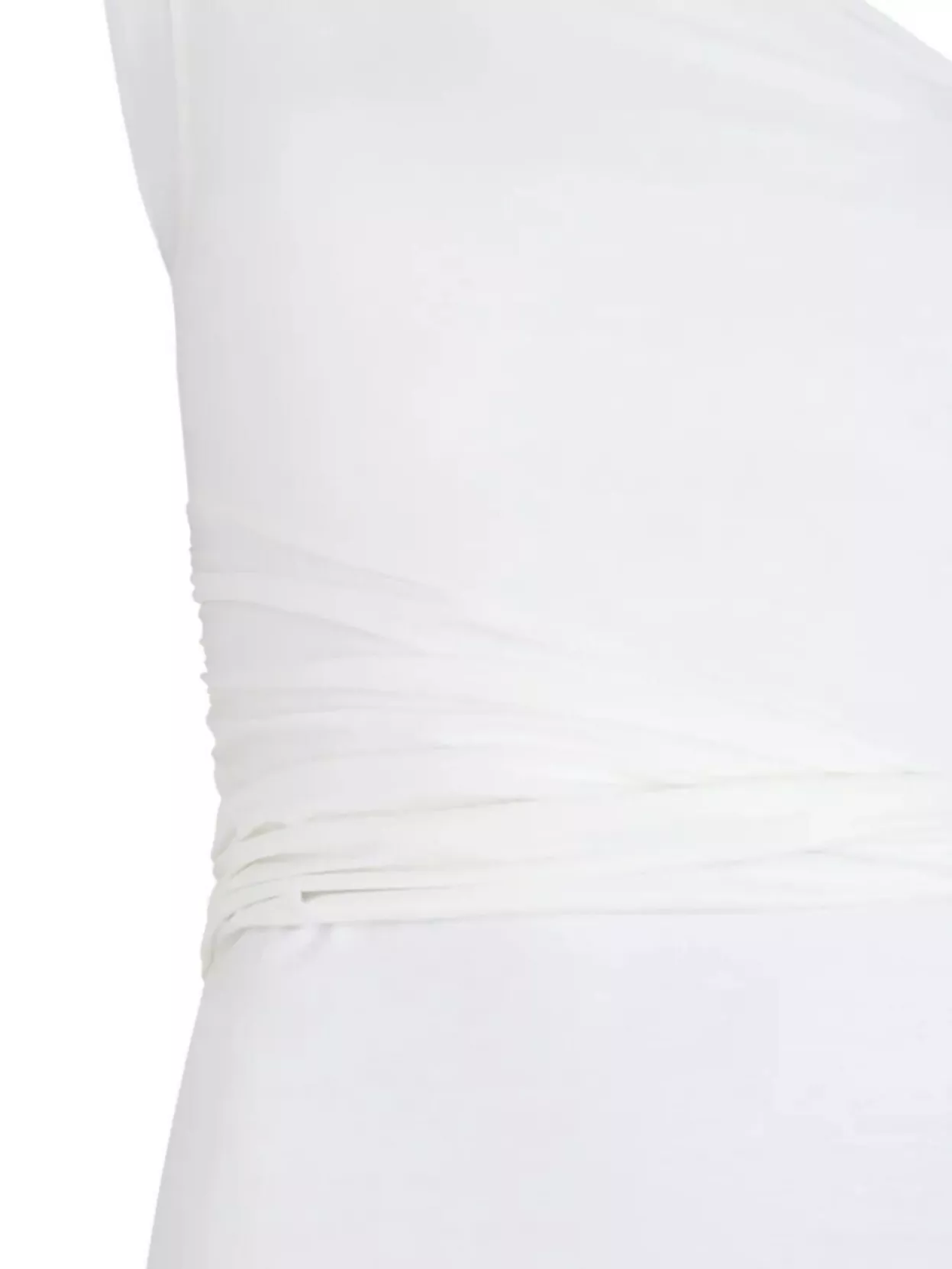 Patou Ruched One-Shoulder Fitted Top