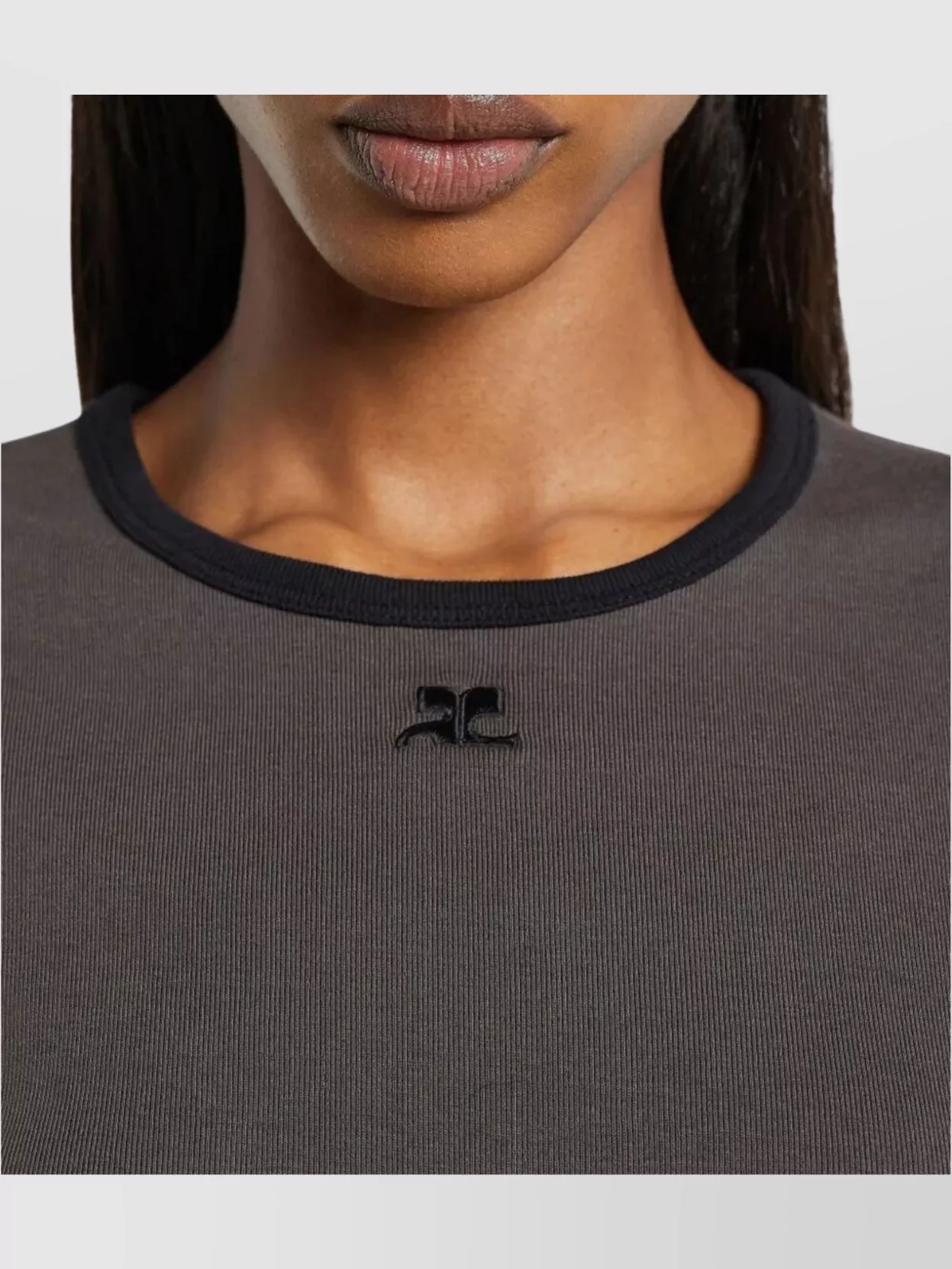 Courrèges Crew Neck T-Shirt Featuring Contrast Trim